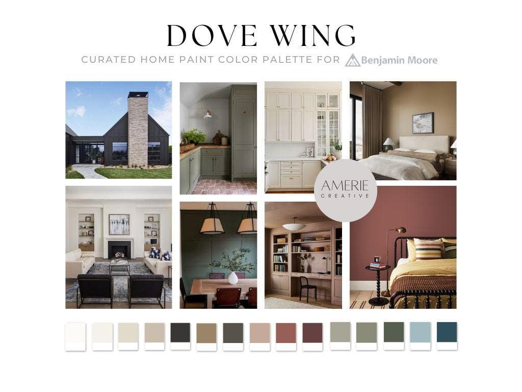 Dove Wing Benjamin Moore paint palette Whole home paint color scheme warm neutral paint colors complimentary dove wing complimentary colors - image 3