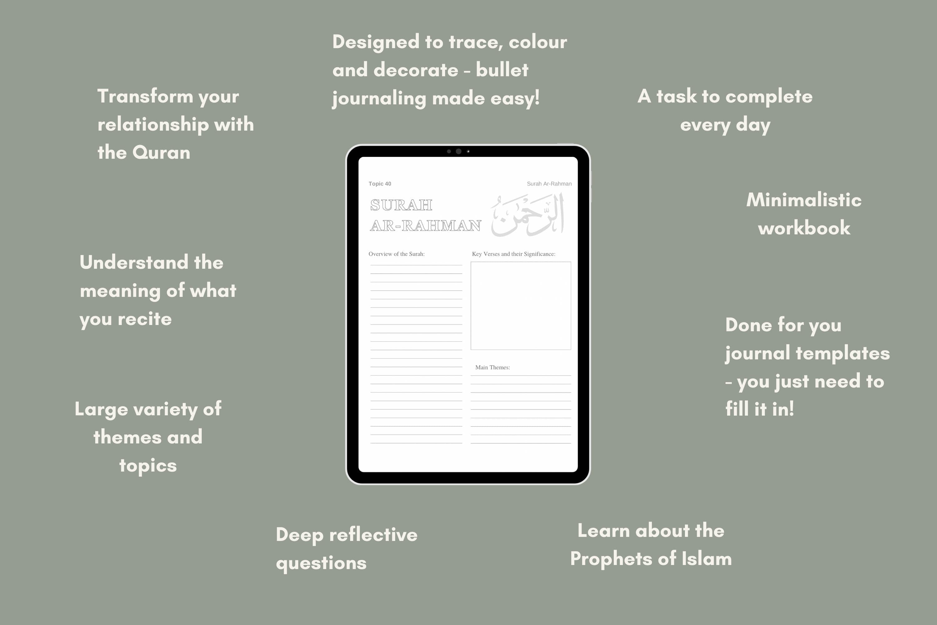 PDF Digital Quran Journal | Quran Journaling, Quran study, Quran workbook, ramadan journal, digital islamic book, 90 Days Quran Journal - image 3
