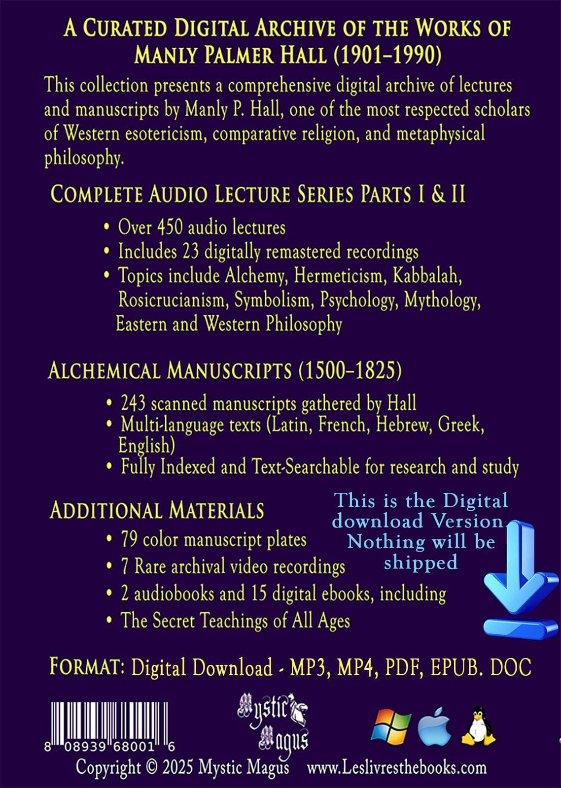 Manly P Hall Secret Teachings, Audio Lecture Series, Alchemical Manuscripts, Books of Wisdom Collection, Curated Digital Archive - image 4