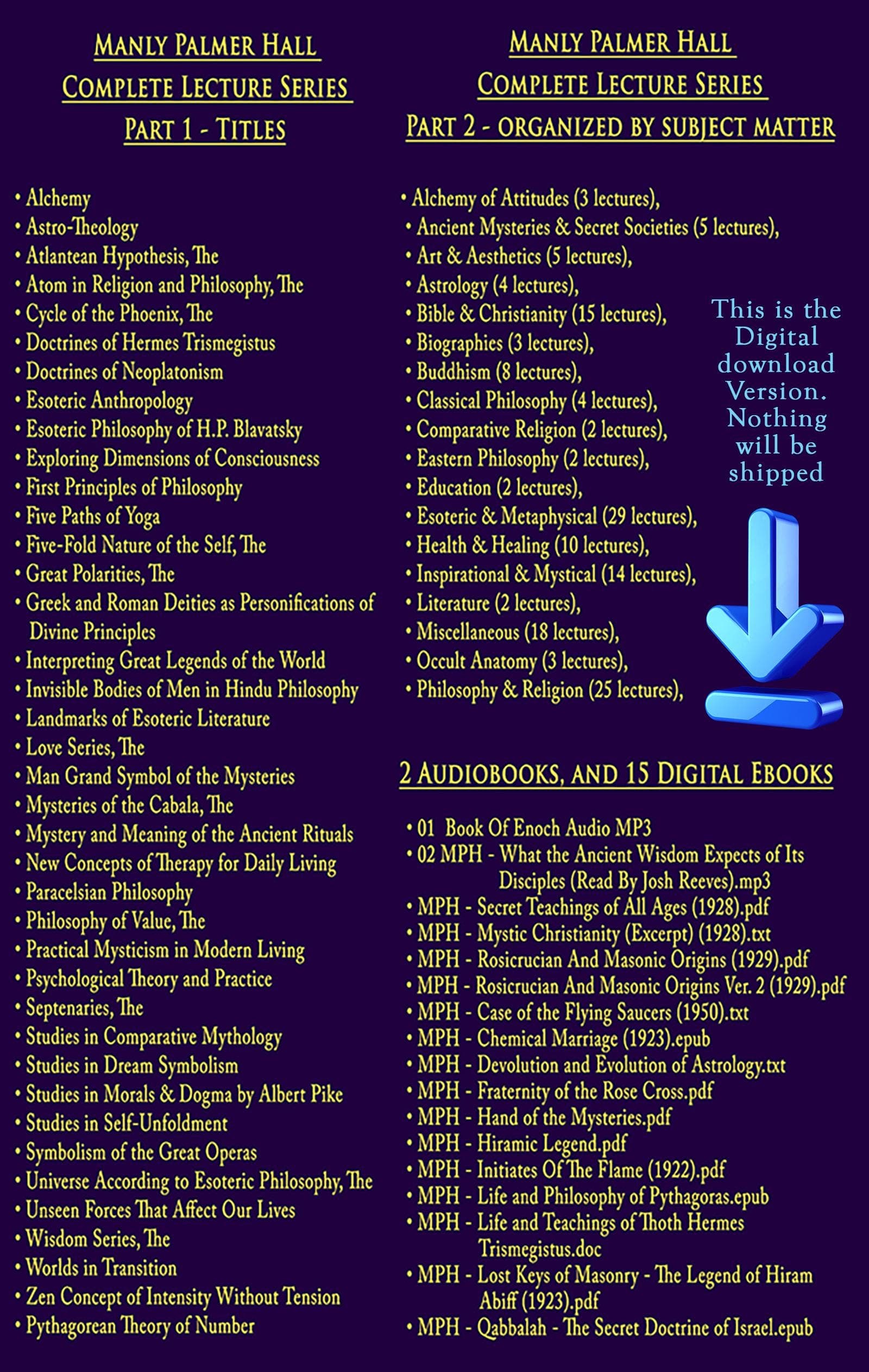 Manly P Hall Secret Teachings, Audio Lecture Series, Alchemical Manuscripts, Books of Wisdom Collection, Curated Digital Archive - image 5