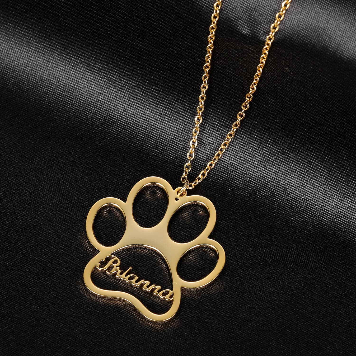 Custom Dog Paw Name Necklace: Sterling Silver Pet Memorial Pendant - image 4