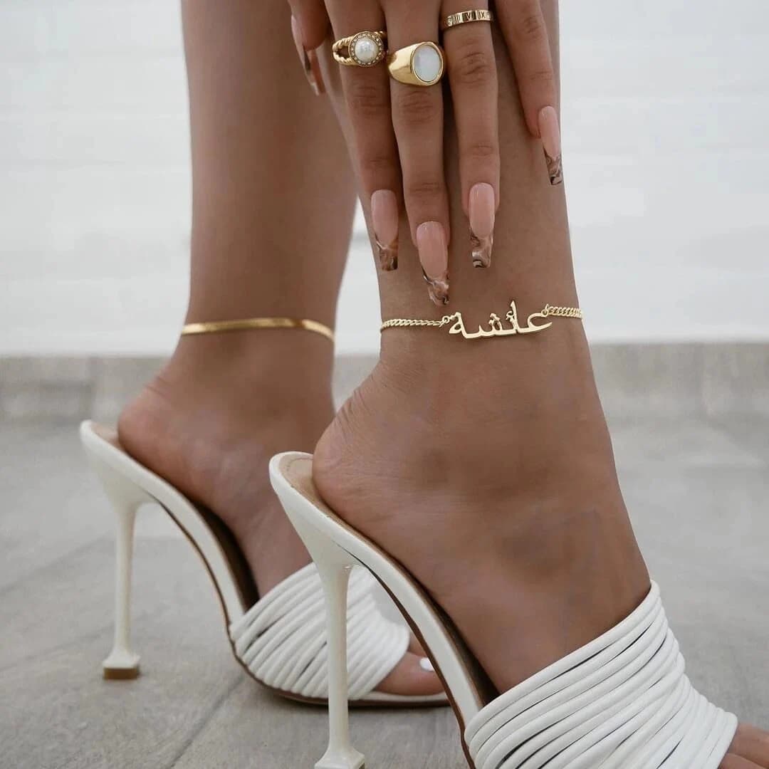 Custom Arabic Name Anklet: Sterling Silver Personalized Calligraphy - image 3
