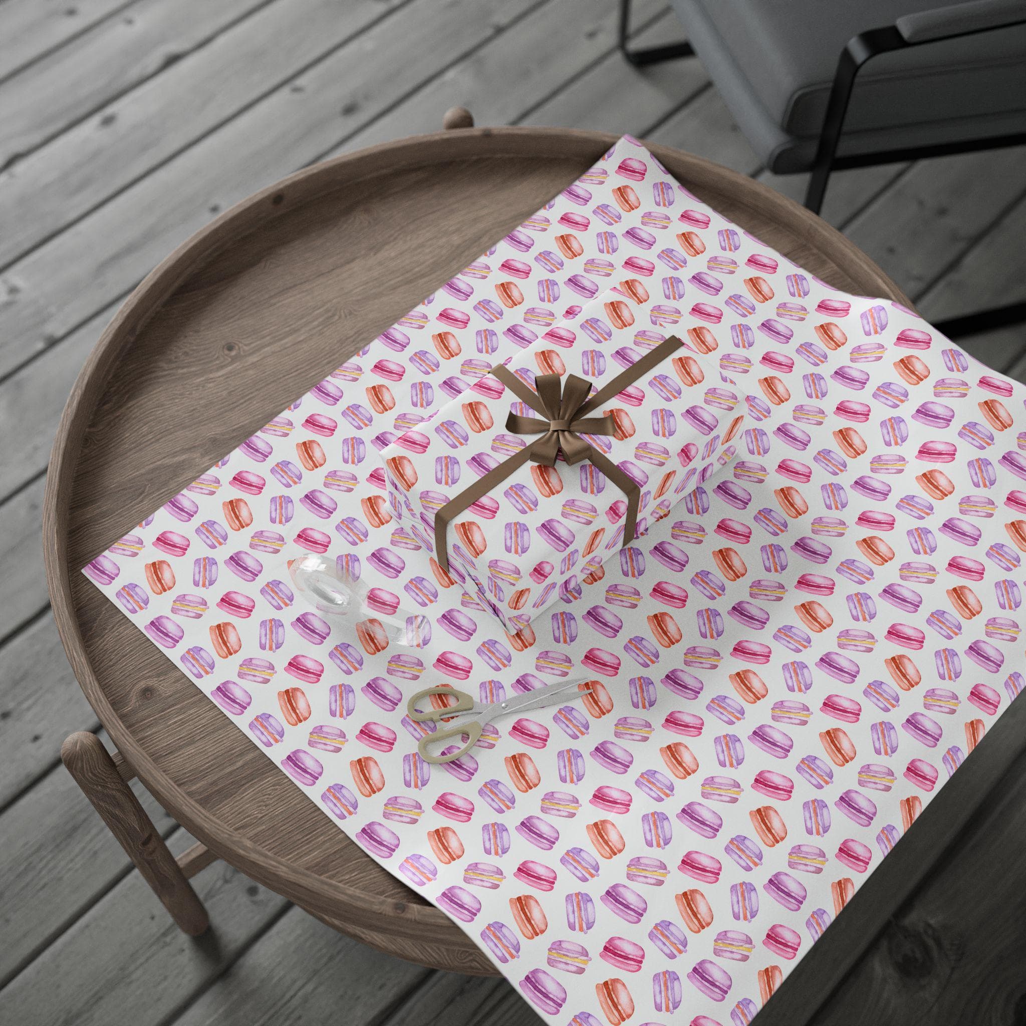 French Macarons Gift Wrap: Parisian Pastry Paper Roll - image 4