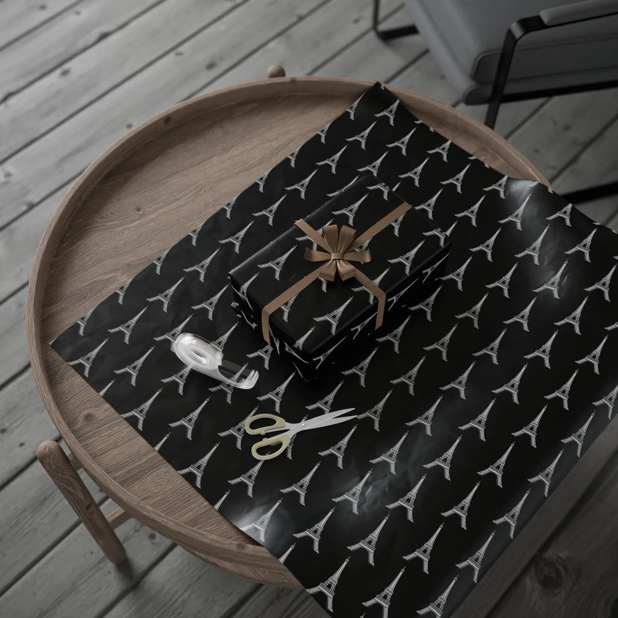 Eiffel Tower Gift Wrap: Paris Black & White Wrapping Paper - image 4