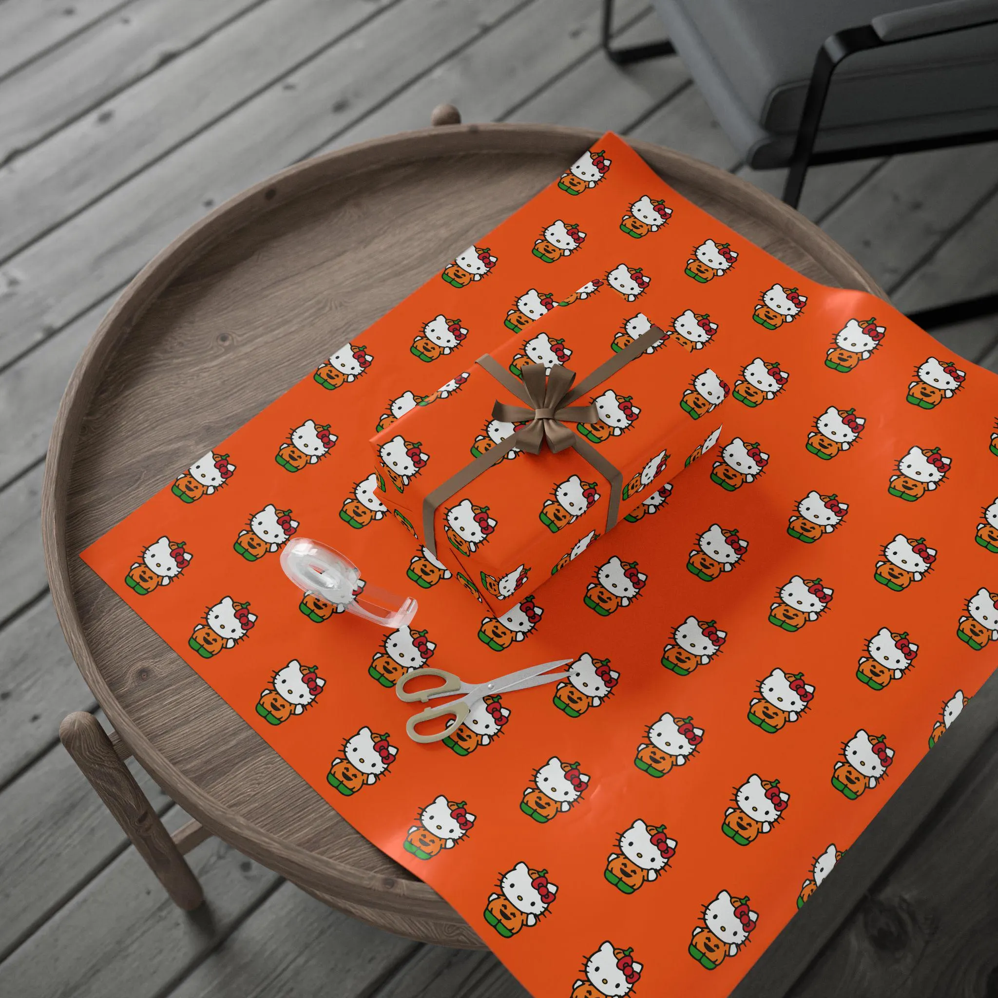 Halloween Hello Kitty Pumpkin Gift Wrap: Orange Fine Art Paper - image 4