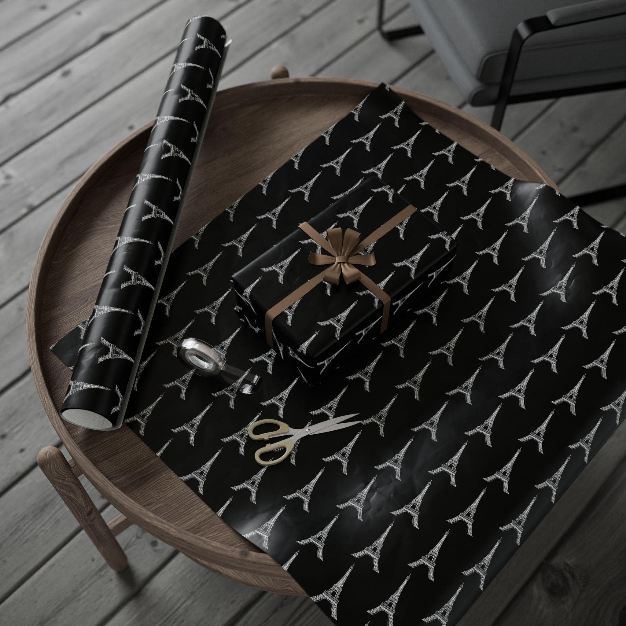 Eiffel Tower Gift Wrap: Paris Black & White Wrapping Paper - image 5