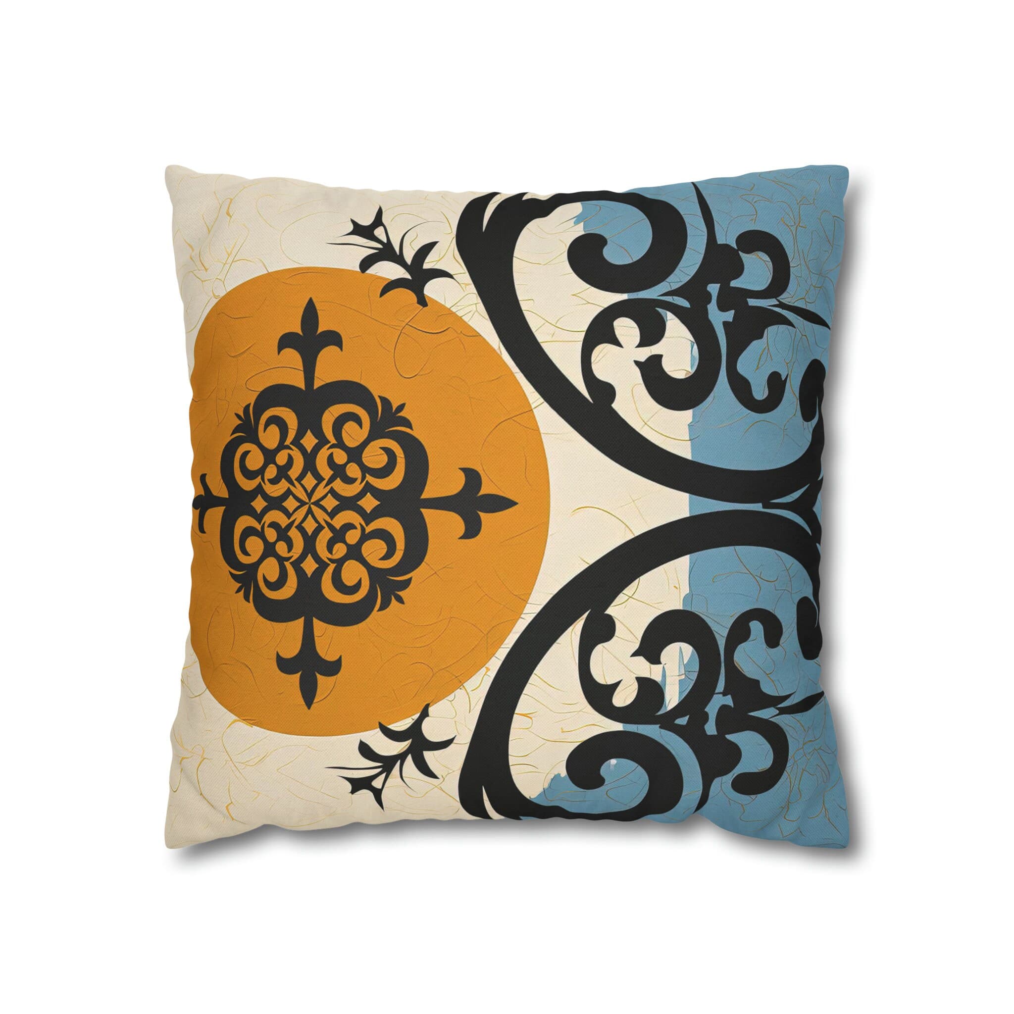 ASYLANA Square Pillow Case Cover with Kazakh Qazaq Art with Patterns Ornaments of Kazakhstan and Central Asia 16x16 inch 104 - image 3