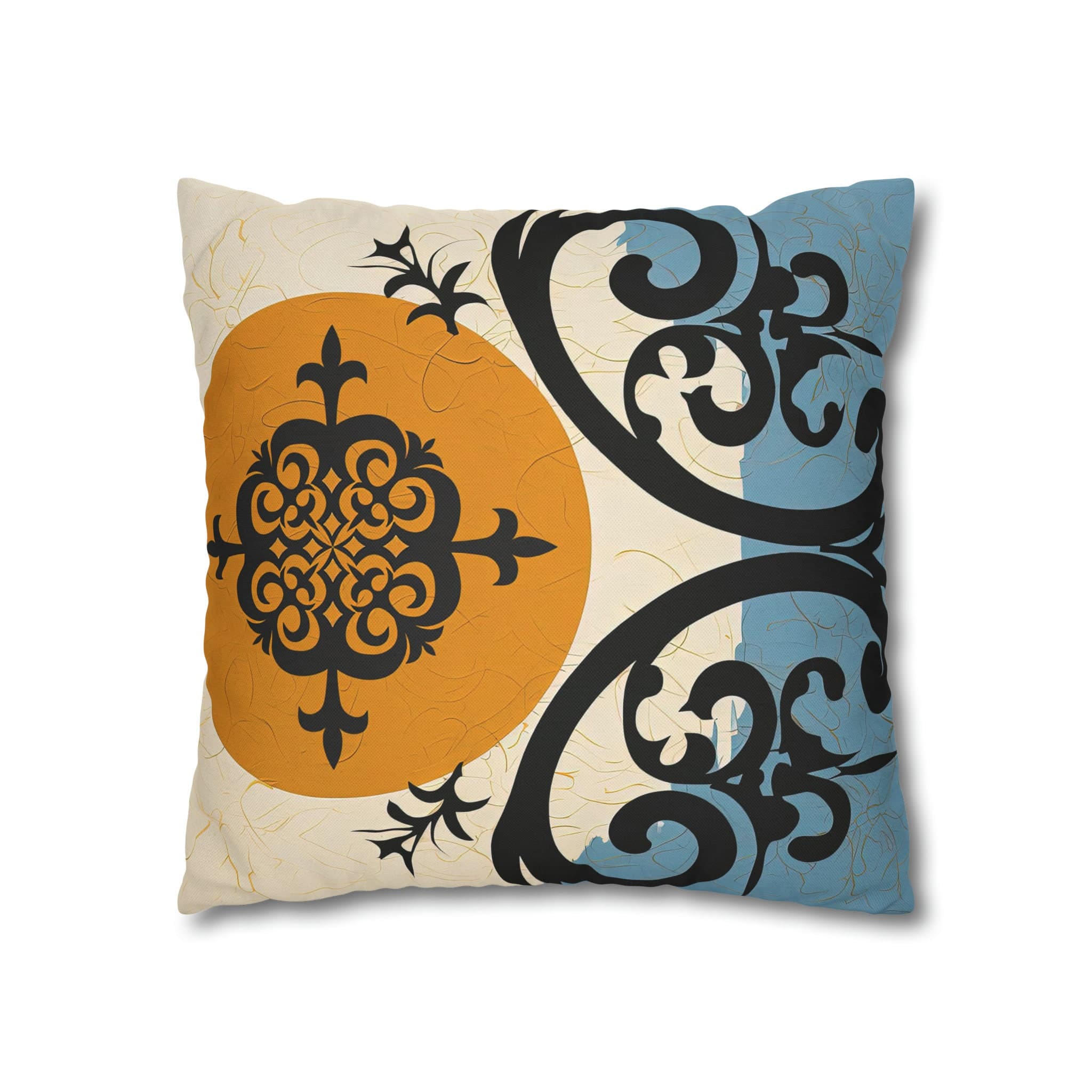 ASYLANA Square Pillow Case Cover with Kazakh Qazaq Art with Patterns Ornaments of Kazakhstan and Central Asia 16x16 inch 104 - image 5