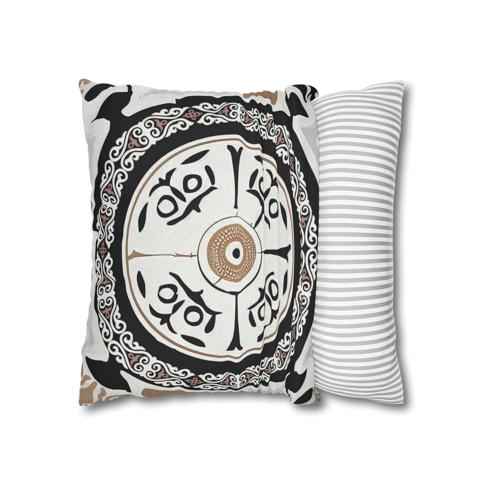 ASYLANA Square Pillow Case Cover with Kazakh Qazaq Art with Patterns Ornaments of Kazakhstan and Central Asia 16x16 inch 107 - image 4