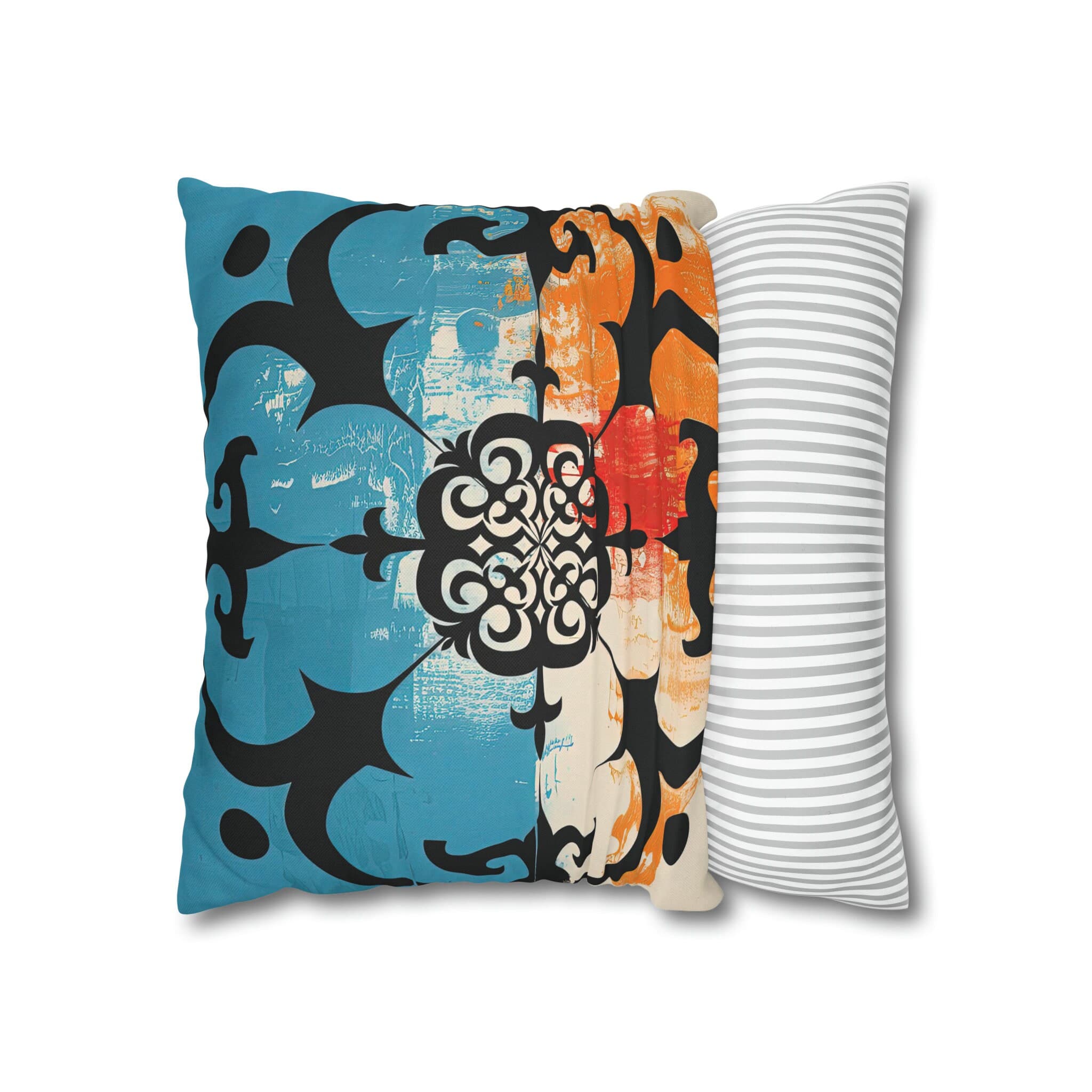 ASYLANA Square Pillow Case Cover with Kazakh Qazaq Art with Patterns Ornaments of Kazakhstan and Central Asia 16x16 inch 105 - image 3