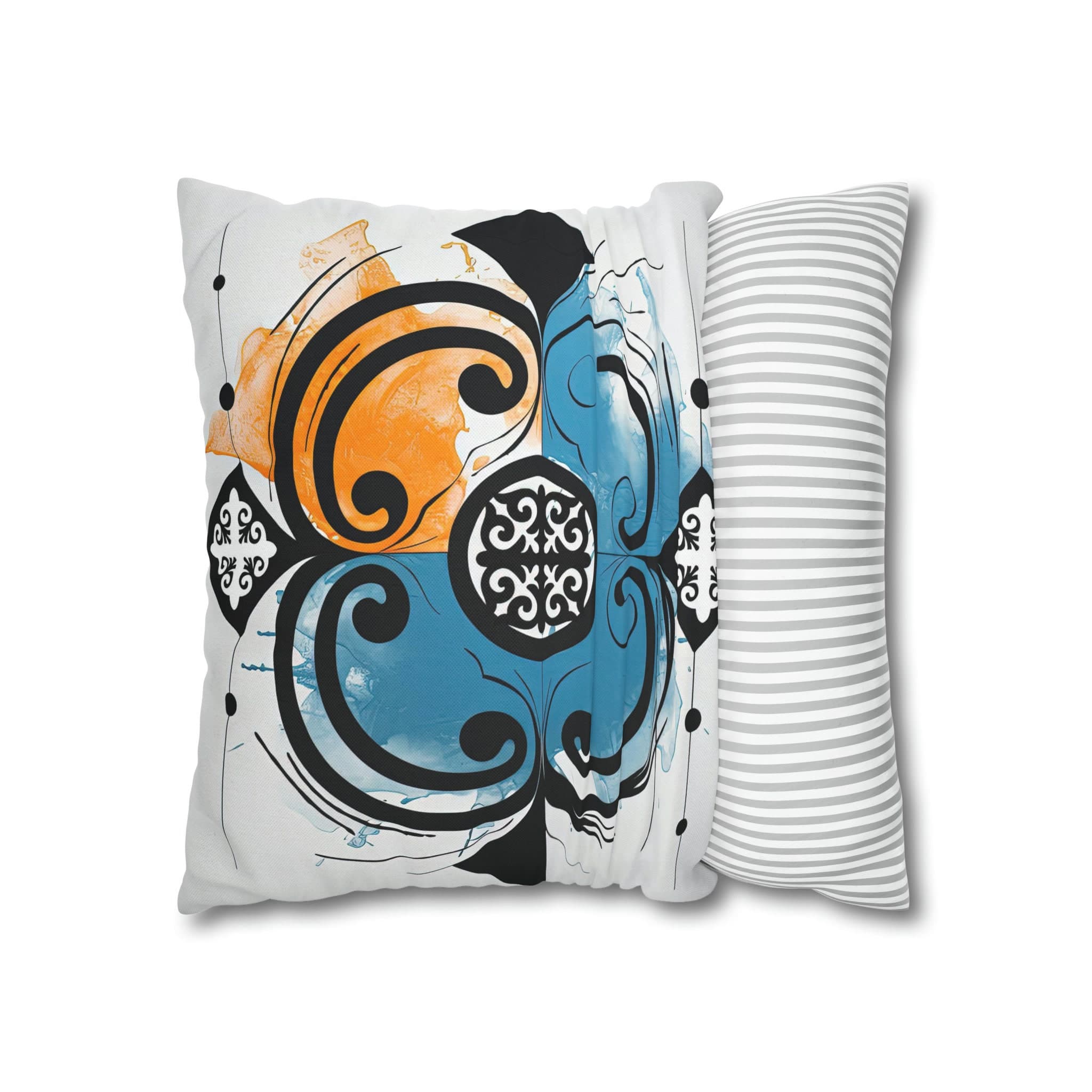 ASYLANA Square Pillow Case Cover with Kazakh Qazaq Art with Patterns Ornaments of Kazakhstan and Central Asia 16x16 inch 100 - image 5