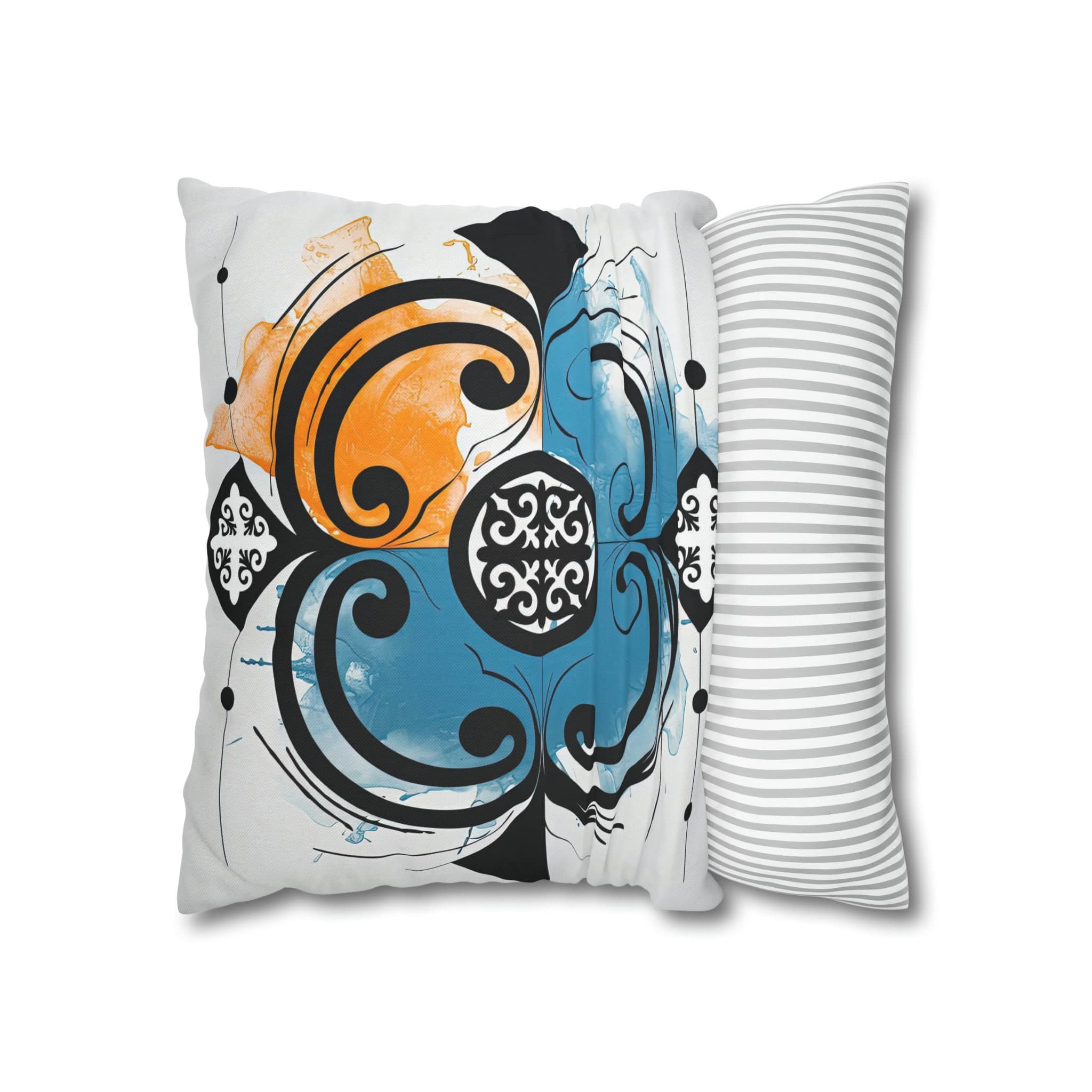 ASYLANA Square Pillow Case Cover with Kazakh Qazaq Art with Patterns Ornaments of Kazakhstan and Central Asia 16x16 inch 100 - image 3