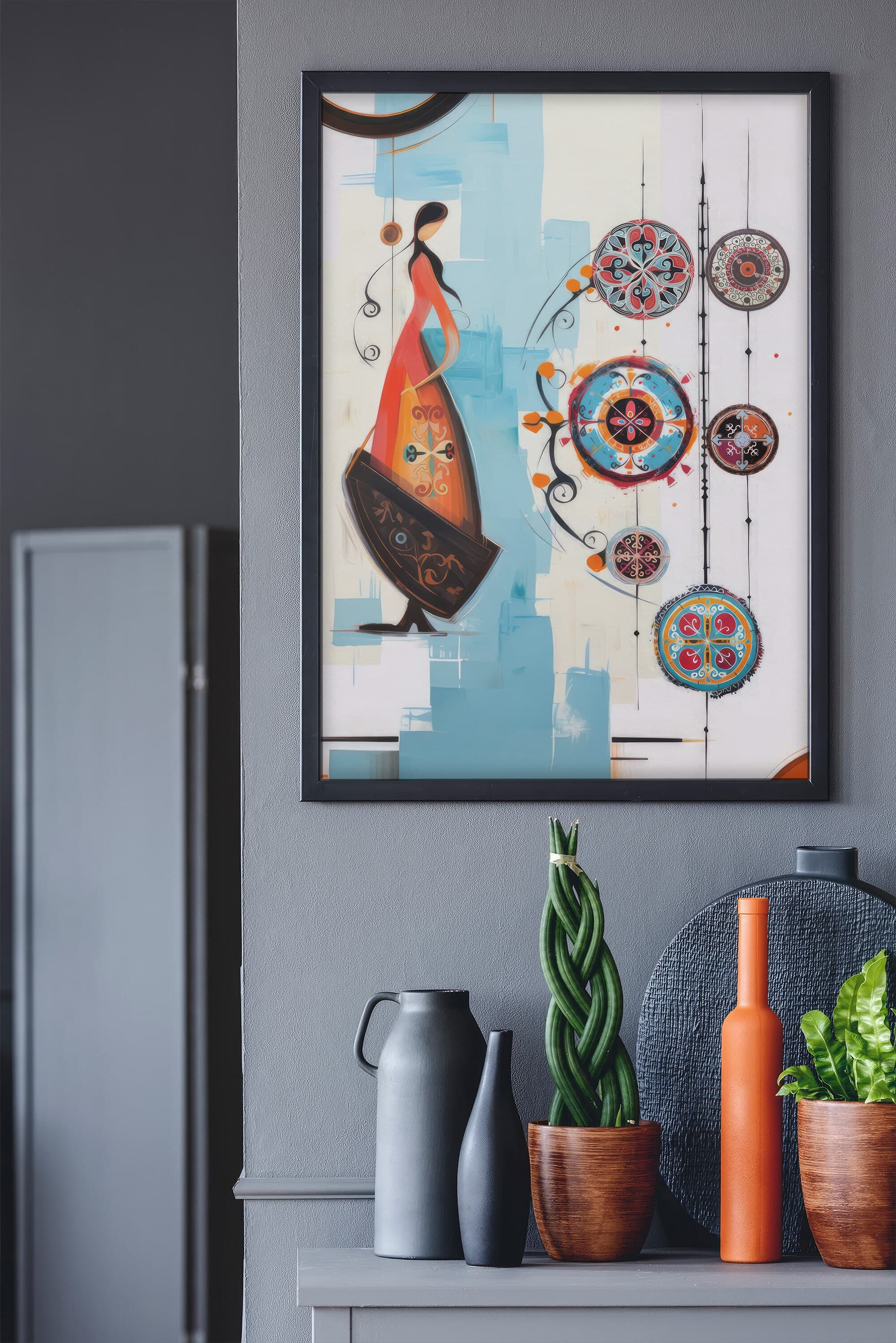 ASYLANA Digital Print Art for Download - Gallery Modern Kazakh Art with Traditional Ornaments and patterns 121D - image 5