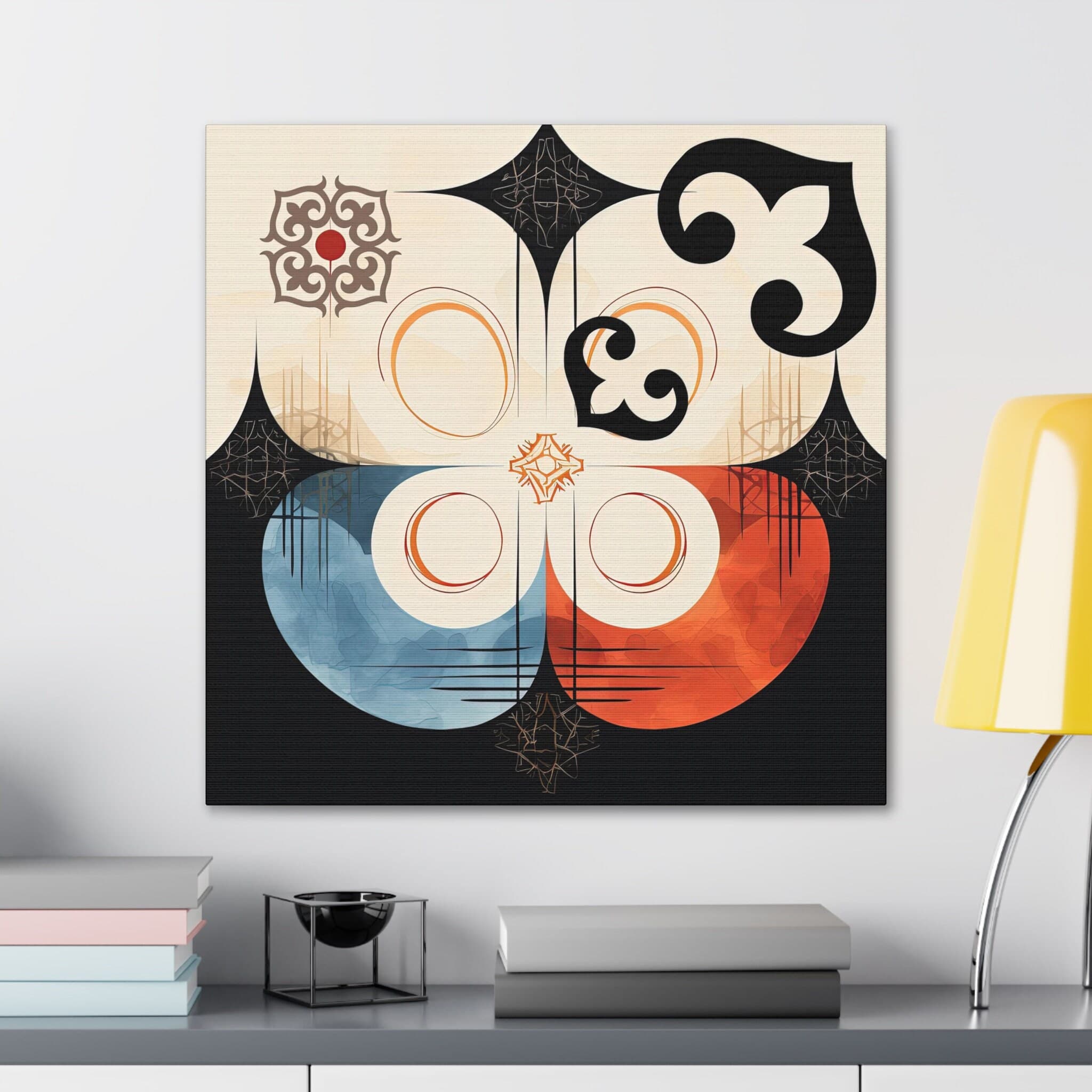 ASYLANA Kazakh Canvas Print Wrap Gallery Wall Art with Vintage Qazaq and Central Asian Ornaments Ethnic Turkic Design 115 - image 3