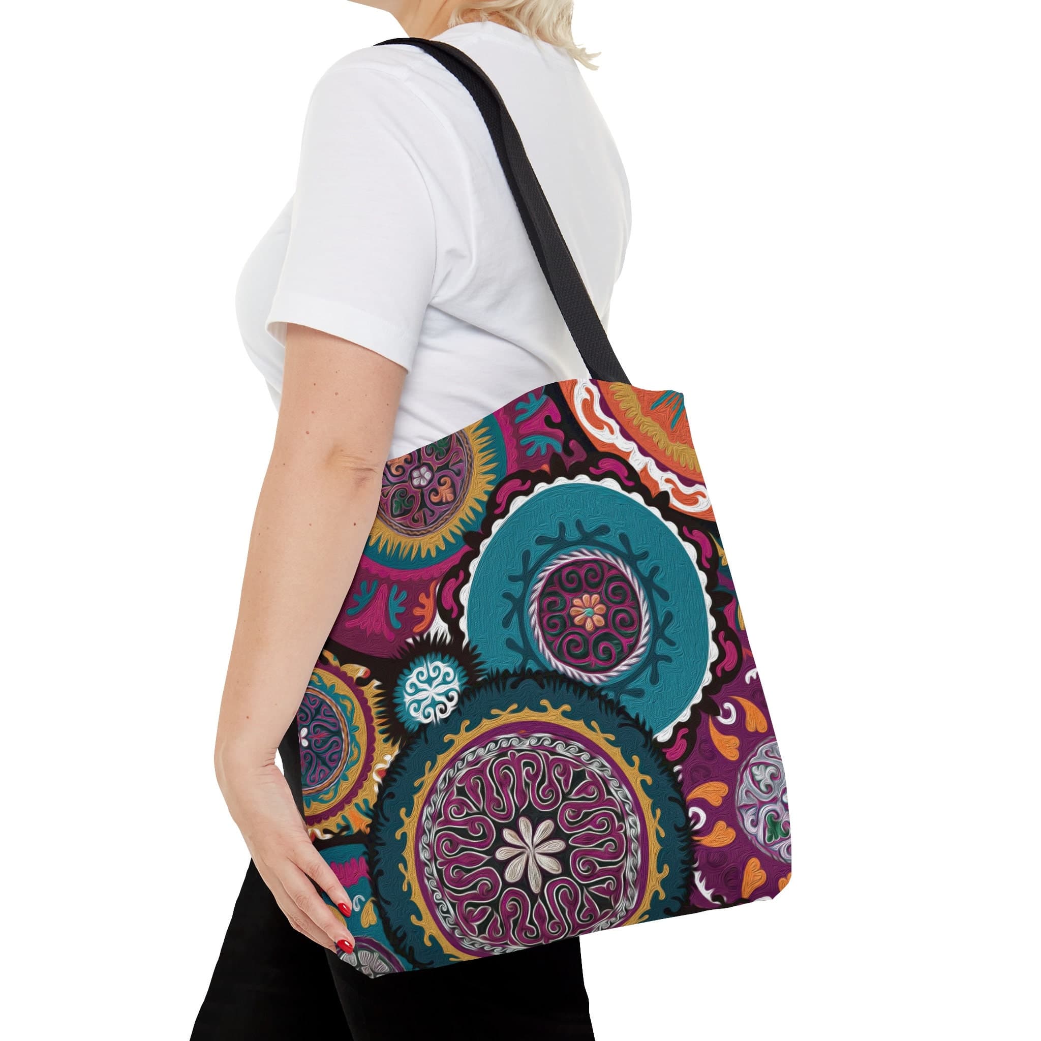 ASYLANA Tote Bag based on Qazaq ethnic art patterns of nomadic Central Asia and Kazakhstan handbag Suzani Style 206 - image 4