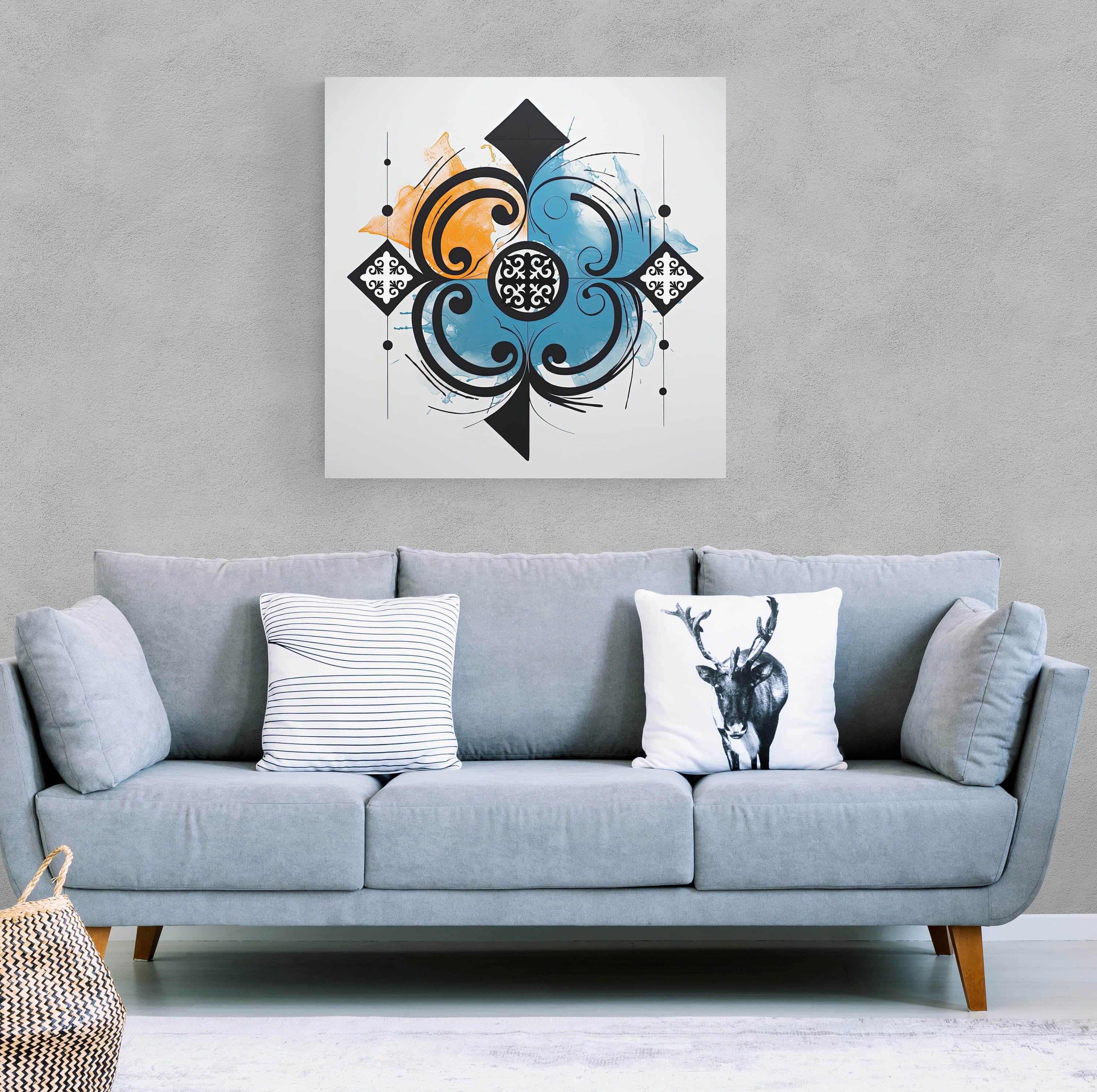 ASYLANA Kazakh Qazaq Canvas Print Wrap Gallery Wall Art Home Decor with Ethnic Patterns Ornaments of Kazakhstan and Central Asia 100