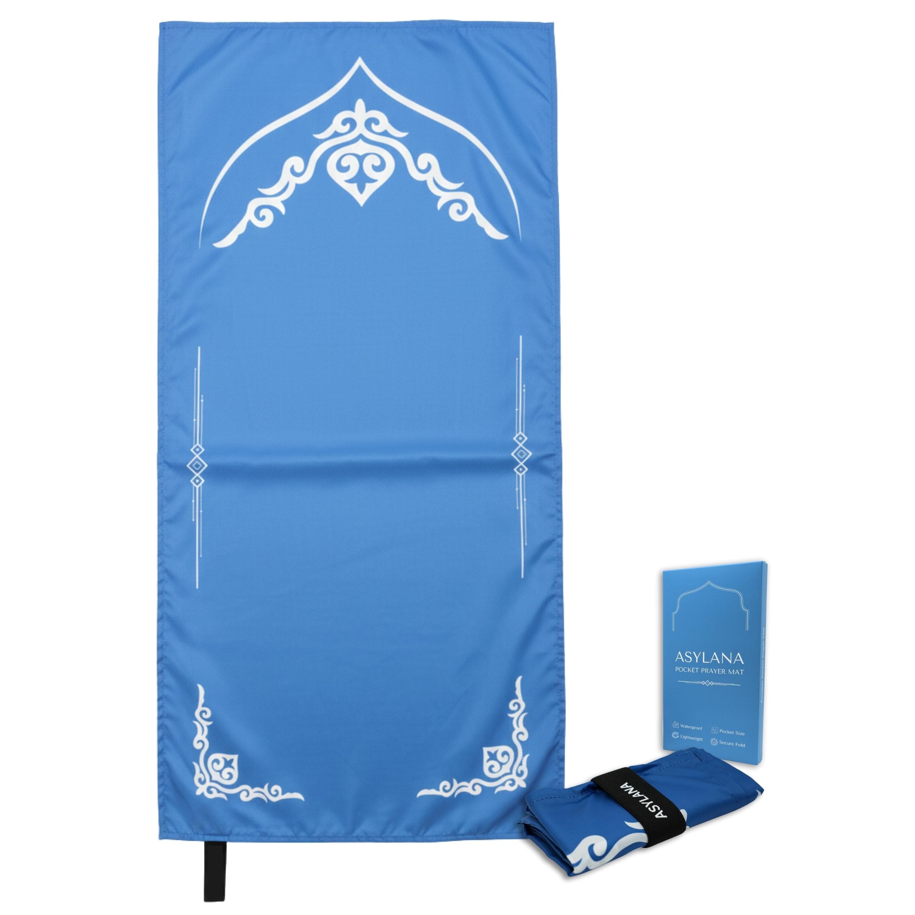 ASYLANA Portable Islamic Pocket Prayer Mat | Waterproof & Lightweight Thin Travel Sajjadah | Compact Small Seccade Musalla with Elastic Band - image 3