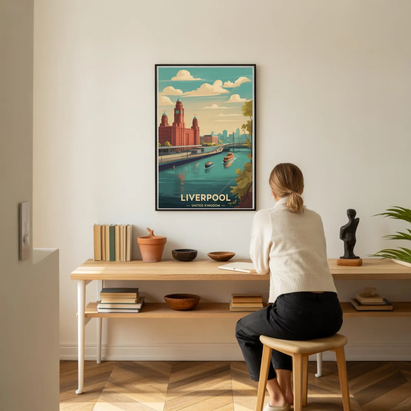 Liverpool Cityscape Poster: United Kingdom Travel Art Decor - image 3