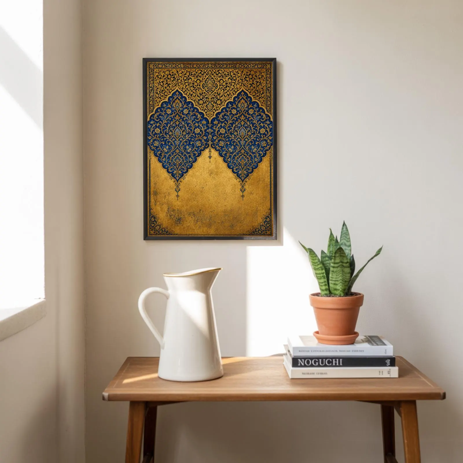 Persian Rug Pattern Poster, Tightly Packed Floral Carpet Design Wall Art - image 5