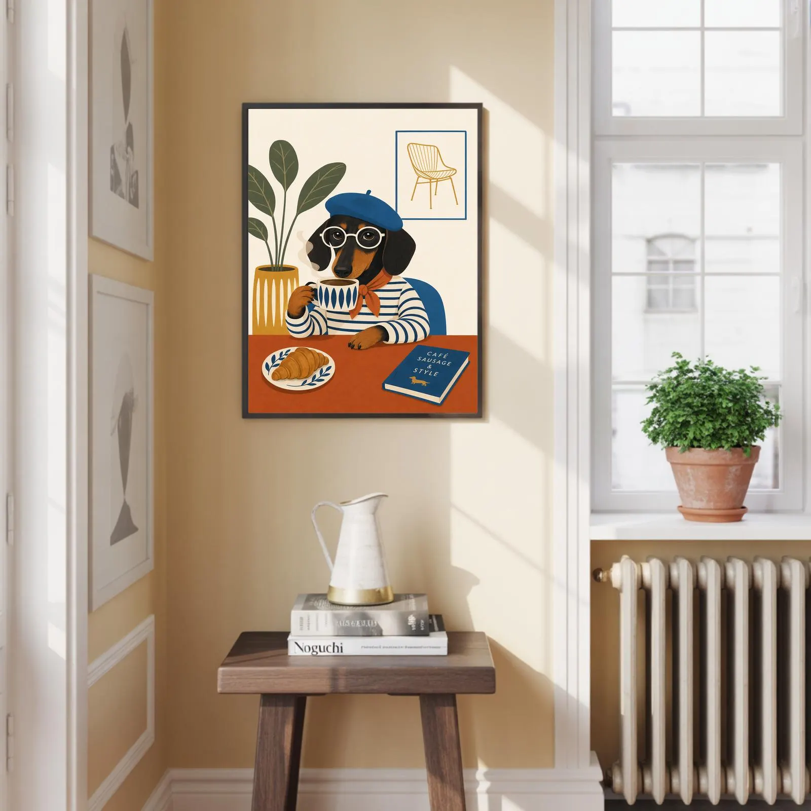 Dachshund Coffee Poster, Mid-Century Style Sausage Dog Art Print - image 5