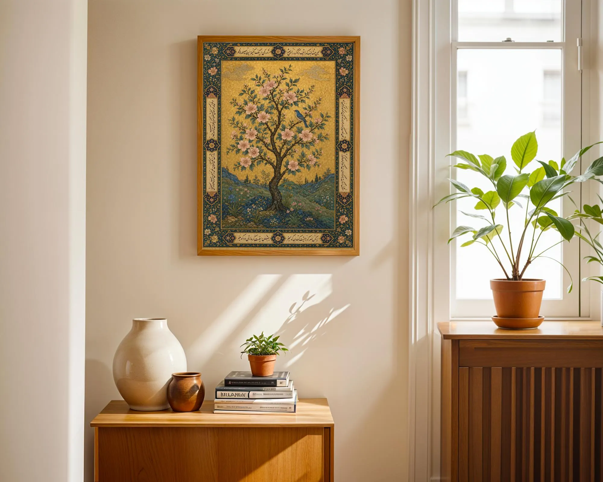 Persian Tree and Bird Poster | Vintage Botanical Wall Art | Islamic Manuscript Illustration - image 2