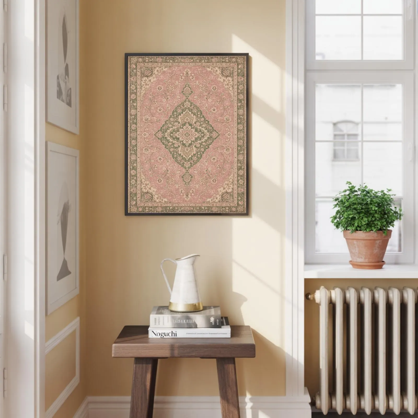 Vintage Persian Medallion Rug Poster, Intricate Floral Carpet Pattern Wall Art - image 5