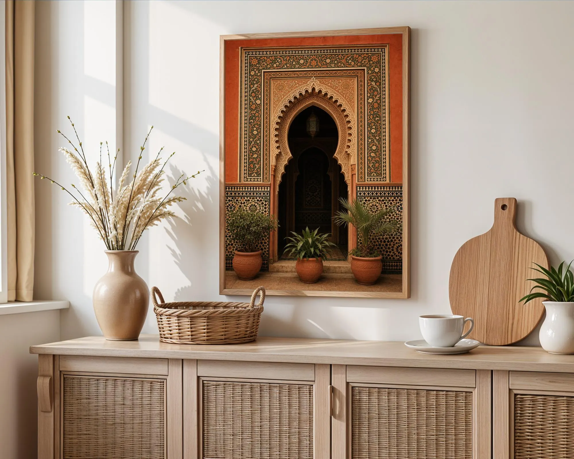 Moroccan Doorway Arch Print, Islamic Architecture, Red Boho Wall Art (Digital Download) - image 3