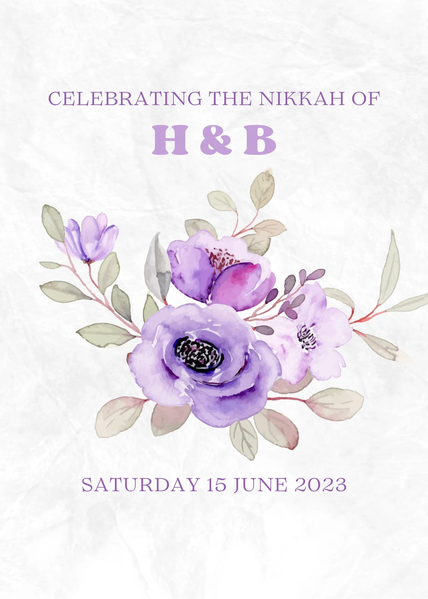 Editable Digital Muslim Wedding Invitation Template Nikkah Walimah Shaadi Baraat editable Envite Purple - image 3