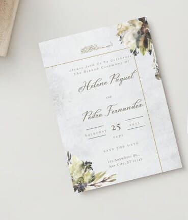 Editable Nikkah Wedding Invitation: Islamic Green Watercolor (Canva Download)