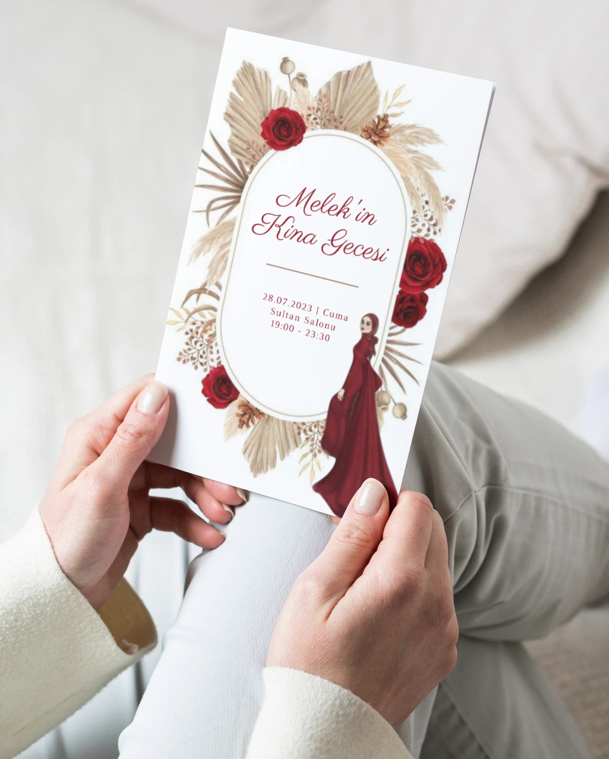Floral Henna Night Invitation: Turkish Kina Gecesi, Editable (Digital Download) - image 5