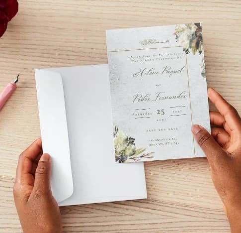 Editable Nikkah Wedding Invitation: Islamic Green Watercolor (Canva Download) - image 3