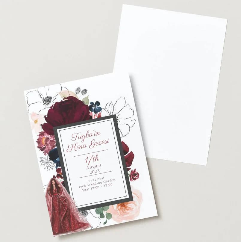 Elegant Henna Night Invitation: Floral Turkish Design (Digital Download) - image 5