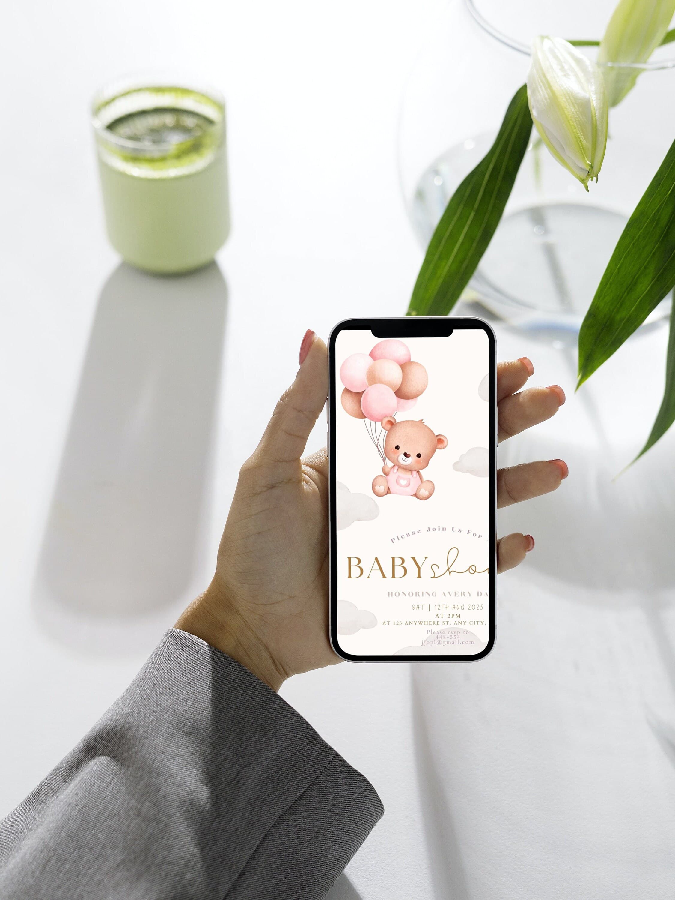 Pink Arch Baby Shower Invitation: Editable Canva Template (Digital Download) - image 3