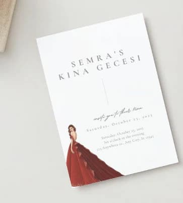 Editable Digital Download Semra's Simple Elegant Kina Gecesi Invitation Kina Davetiyesi Template