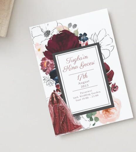 Elegant Henna Night Invitation: Floral Turkish Design (Digital Download)