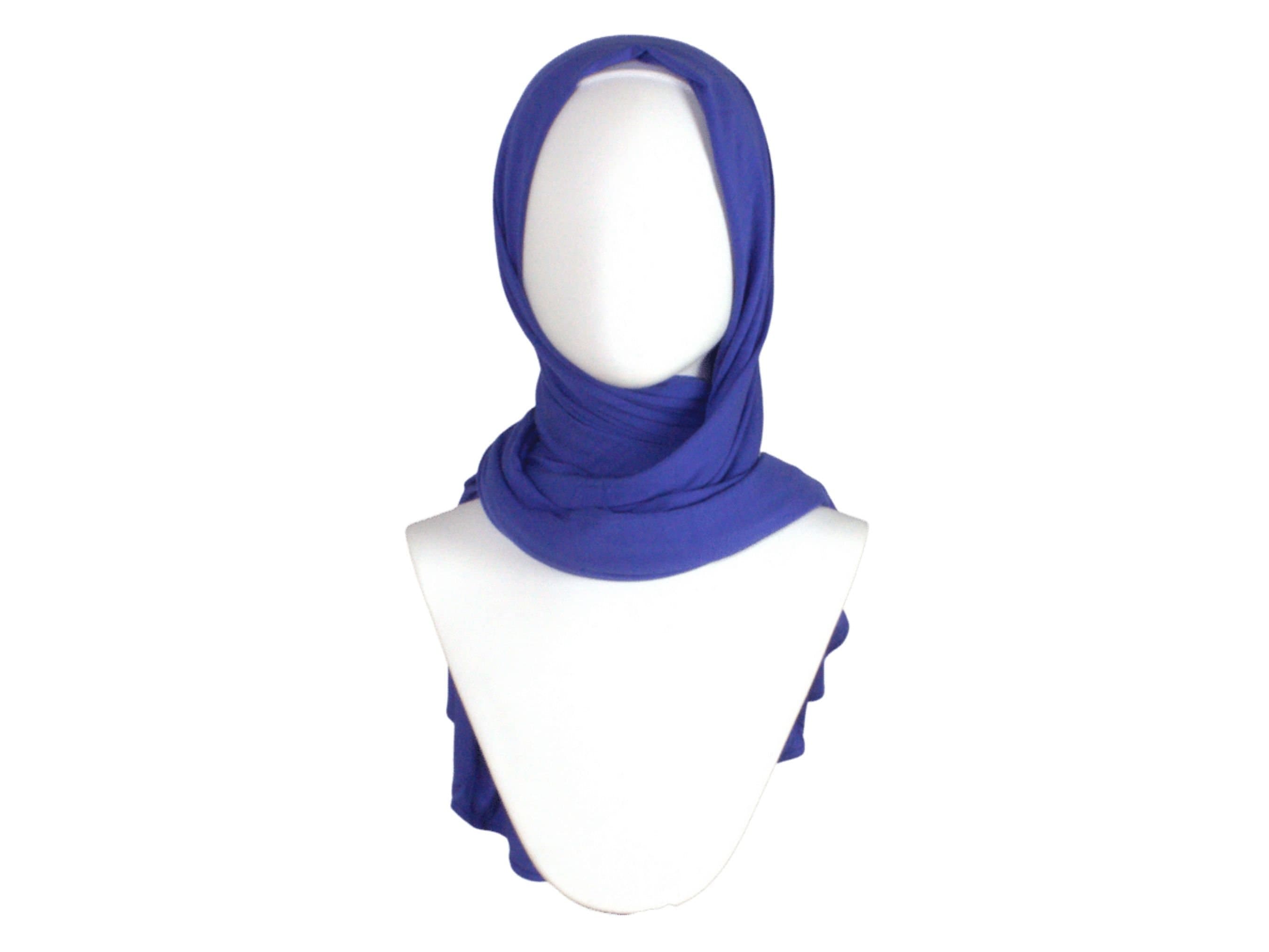 Blue Bamboo Jersey hijab, maxi bamboo hijab premium qualtiy