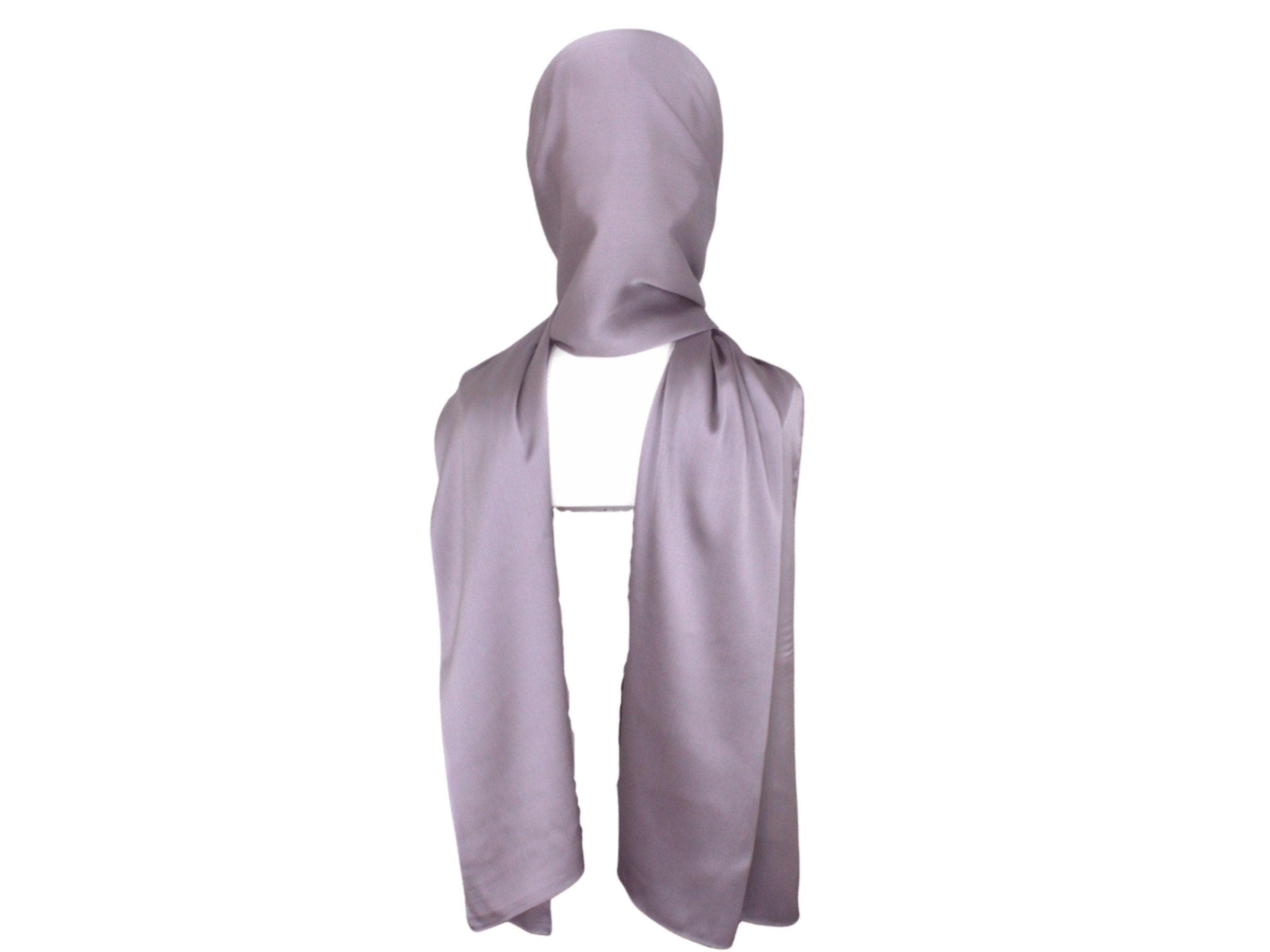 Dusty Mauve satin hijab for parties and dresses |Lina Zibdeh