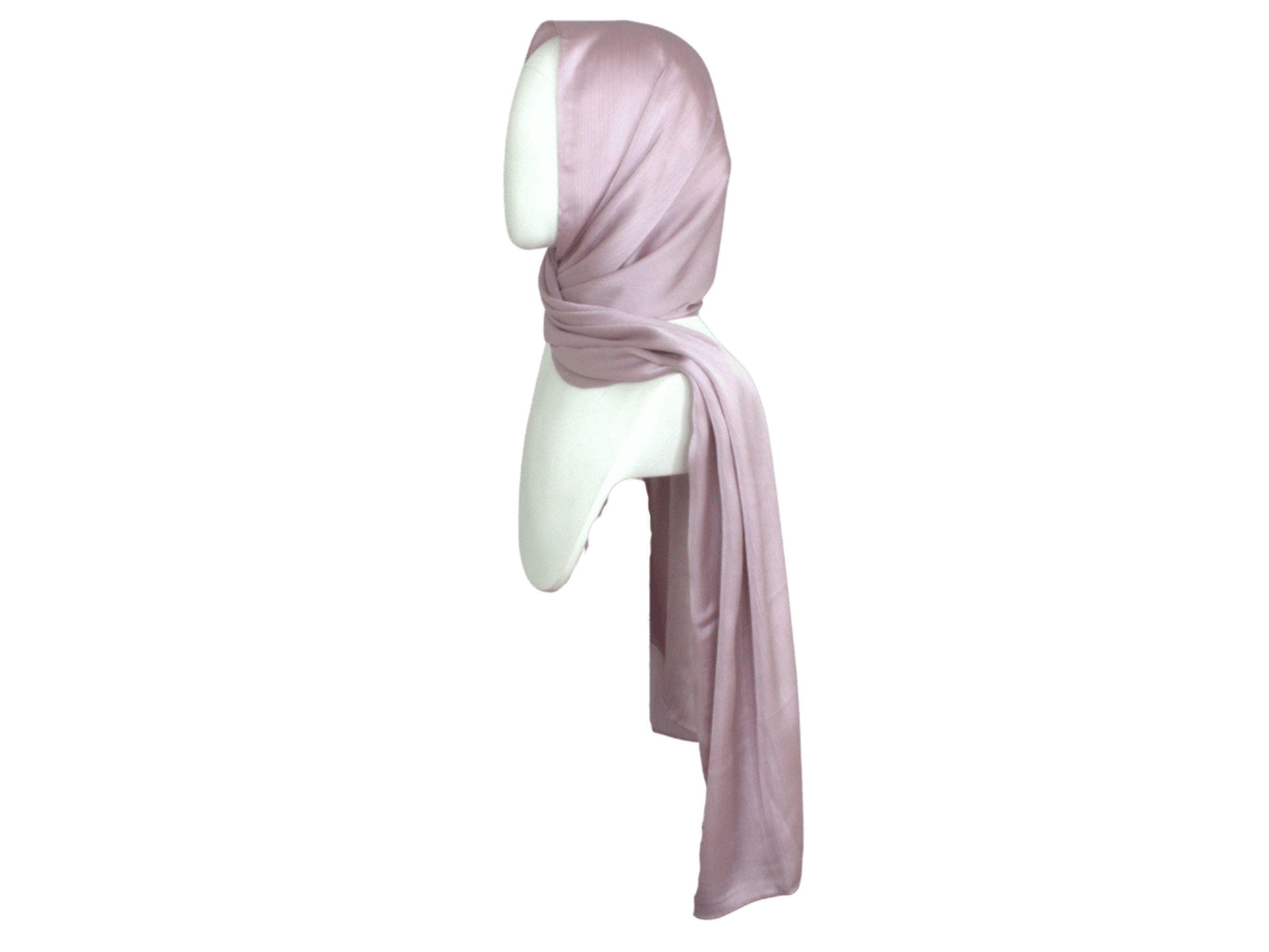 light purple satin hijab for formal occasions | fancy purple hijab scarf