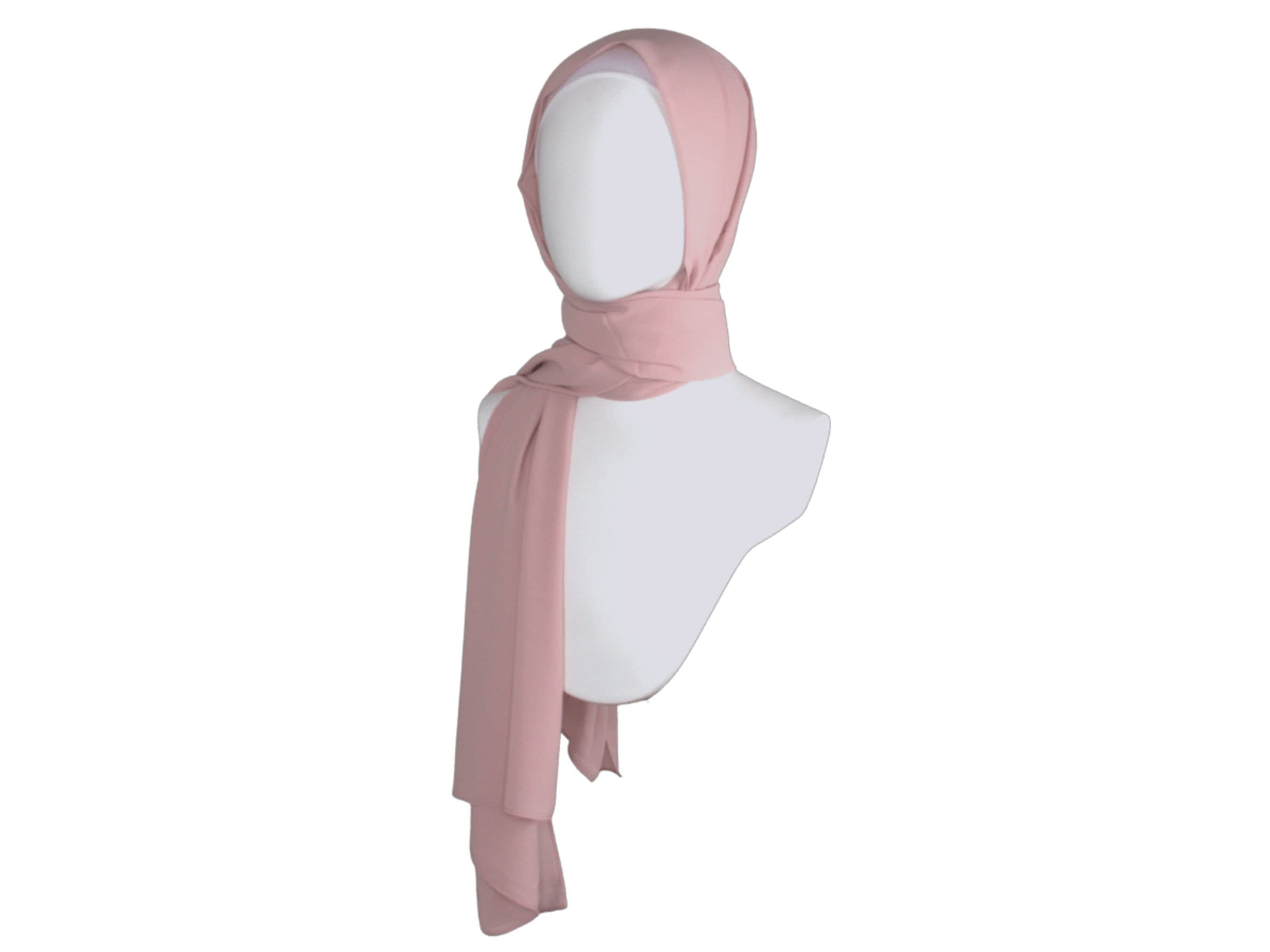 Salmon Diamond Chiffon Hijab, Lightweight Everyday Wear - image 3