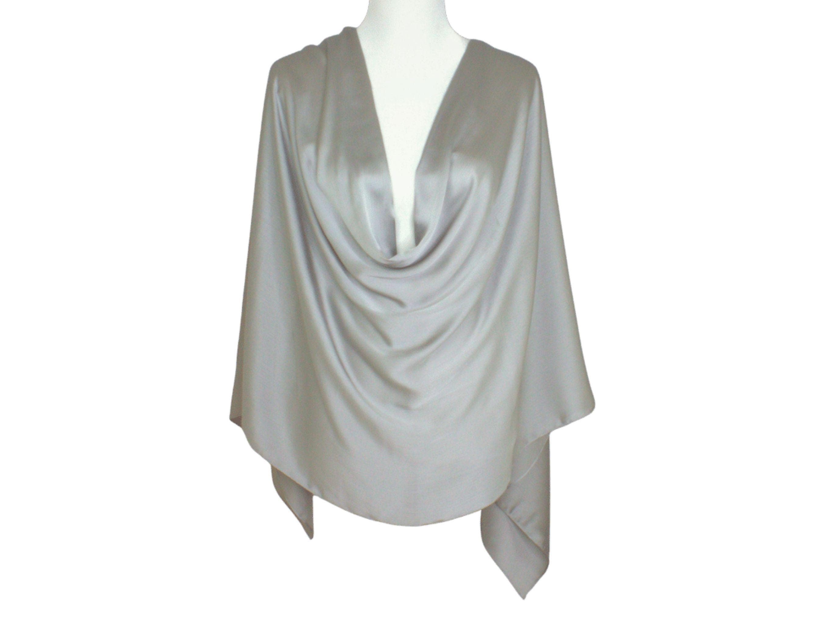 Dark Silver satin crinkle formal hijab scarf, ideal for fancy occasions | Lina Zibdeh