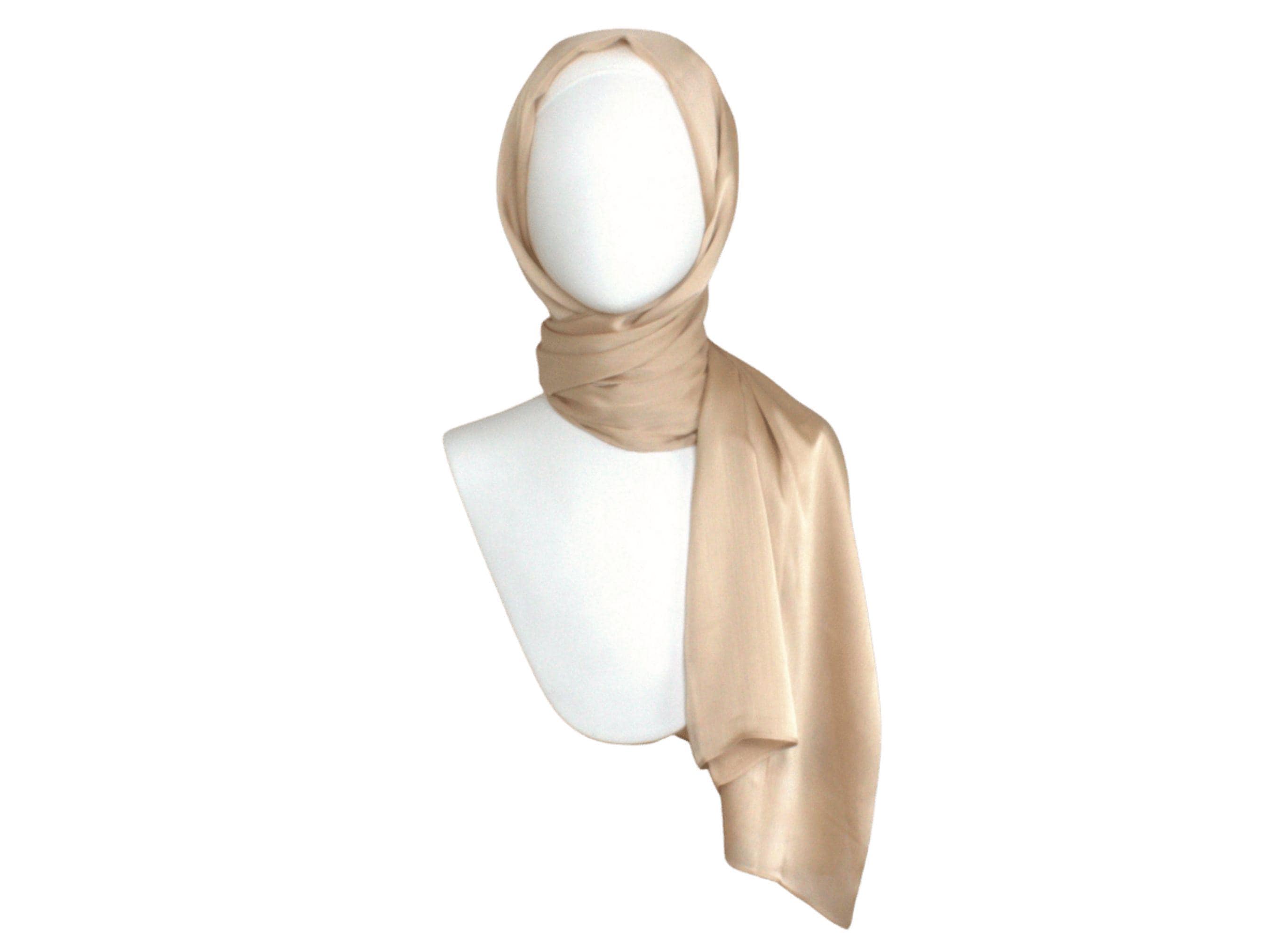 Warm Golden Satin Crinkle Hijab, Luxe Party Wear - image 4