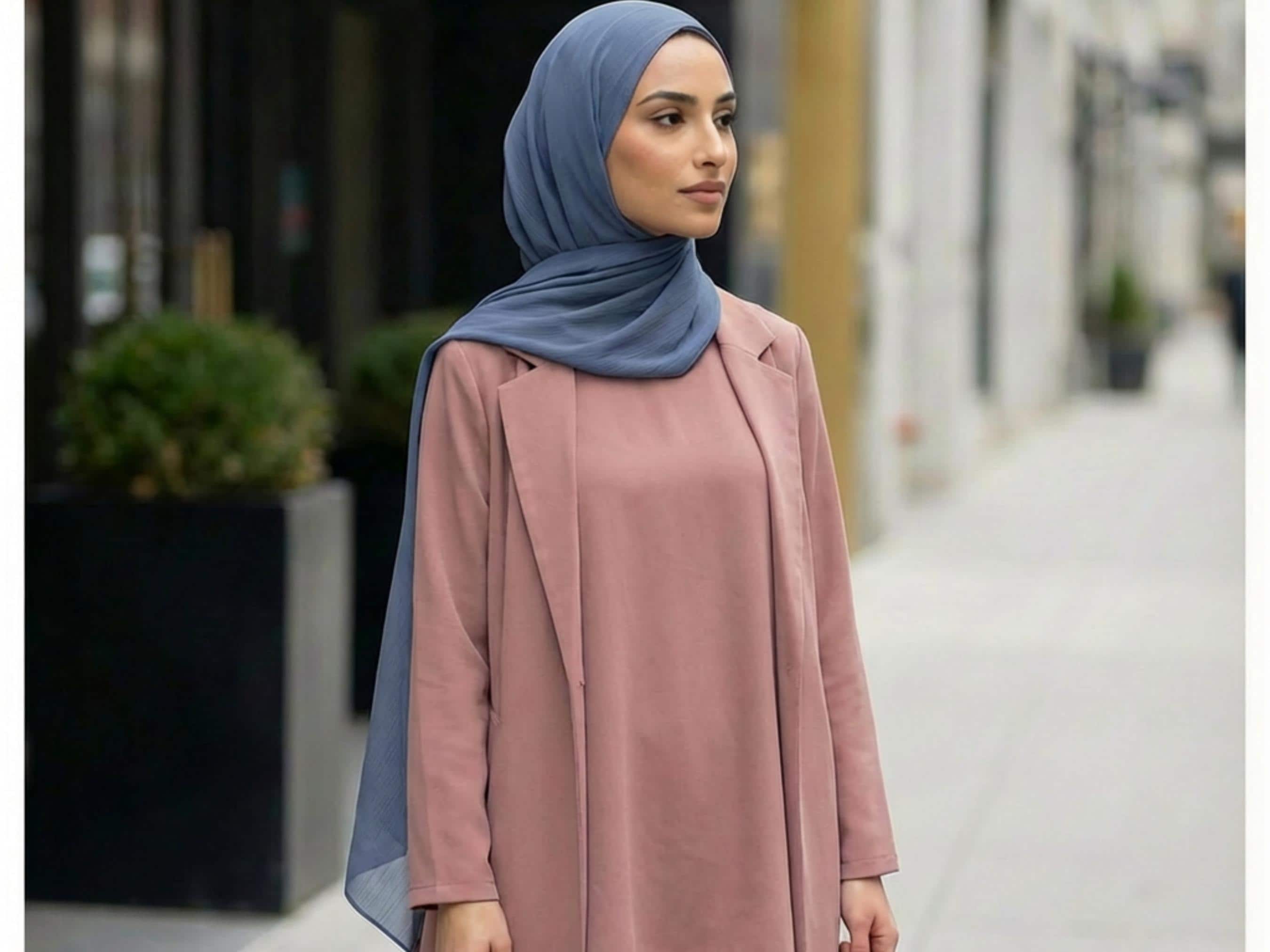 Soft Blue Crinkle Chiffon Hijab – Everyday Headscarf