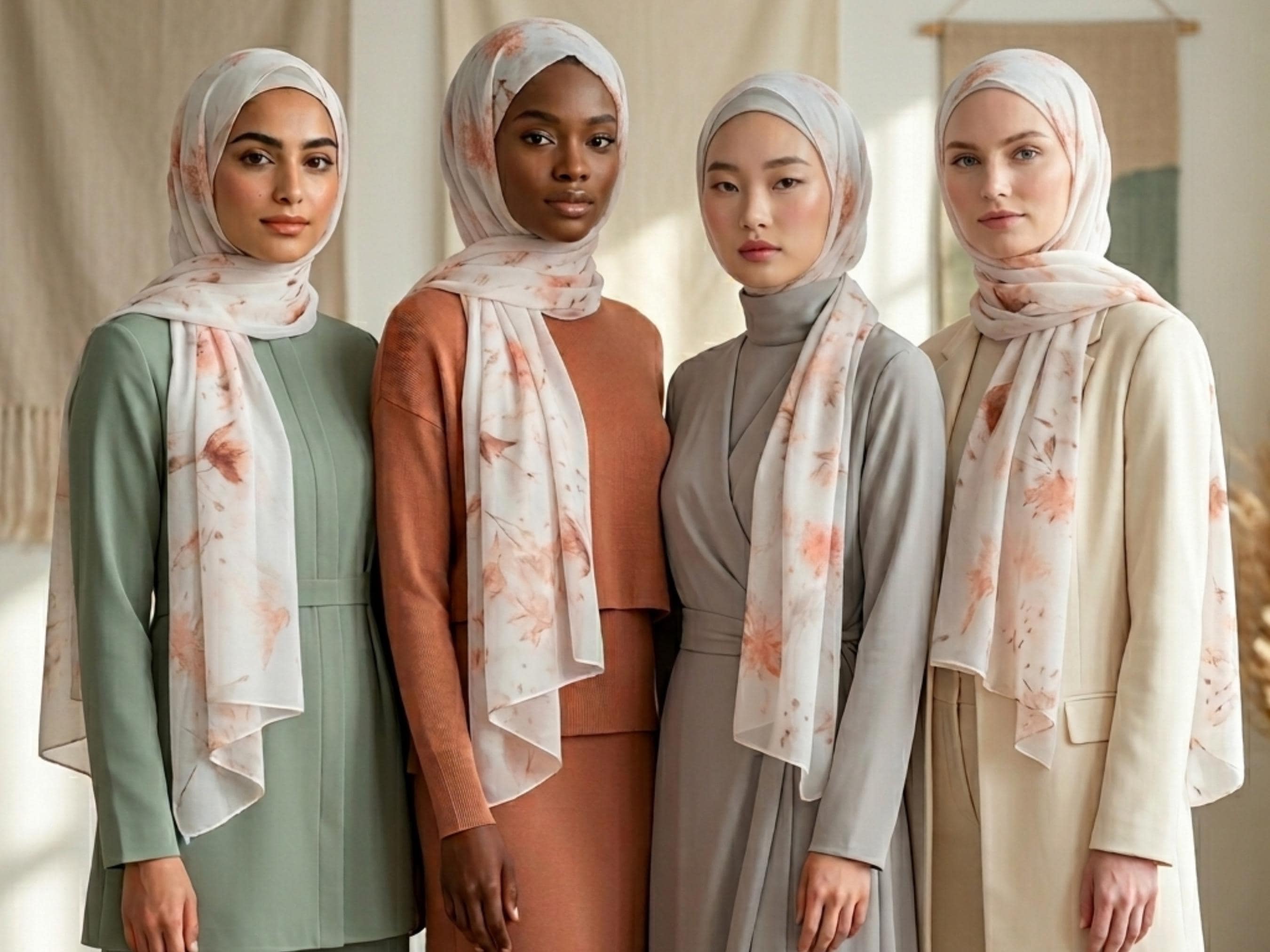 Floral Chiffon Hijab, Soft Everyday Summer Headscarf For work and gatherings - image 4