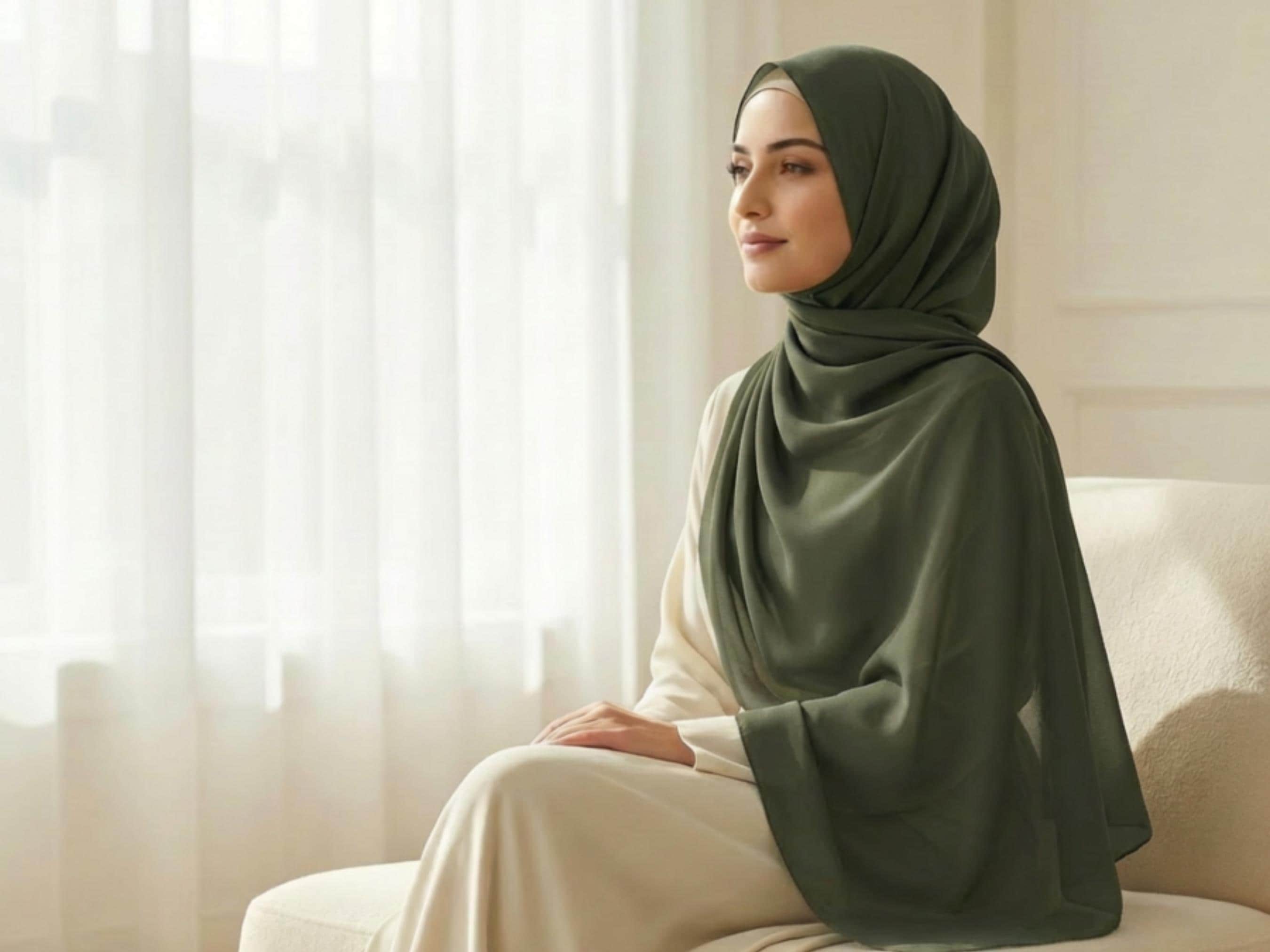 Bamboo Modal Hijab: Soft, Breathable, Non-Slip - Forest Green