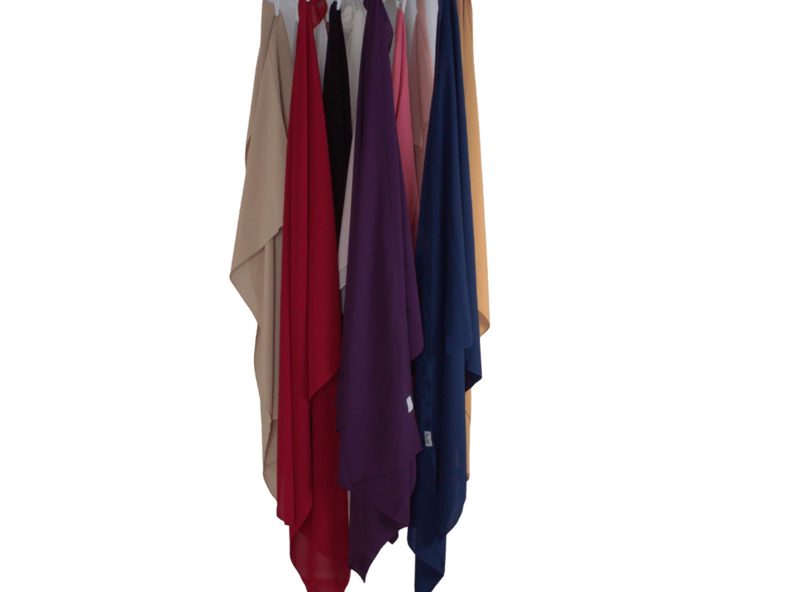 Navy Blue Diamond Chiffon Hijab, Everyday Wear, Formal Occasions - image 4
