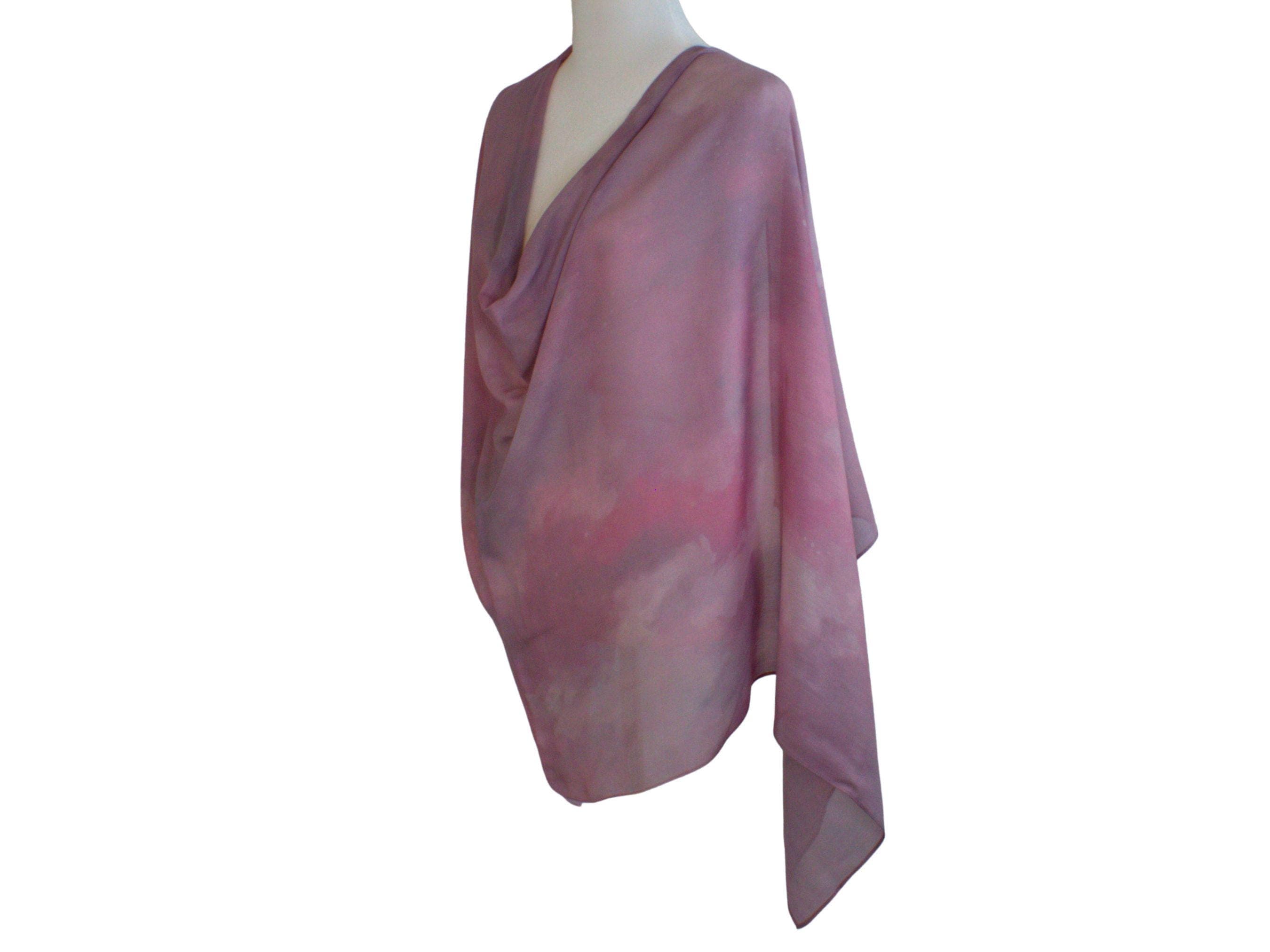 Designer Watercolor printed bamboo modal hijab scarf in dusty mauve hues, ideal for warm weather, non slip and premium quality | Lina Zibdeh