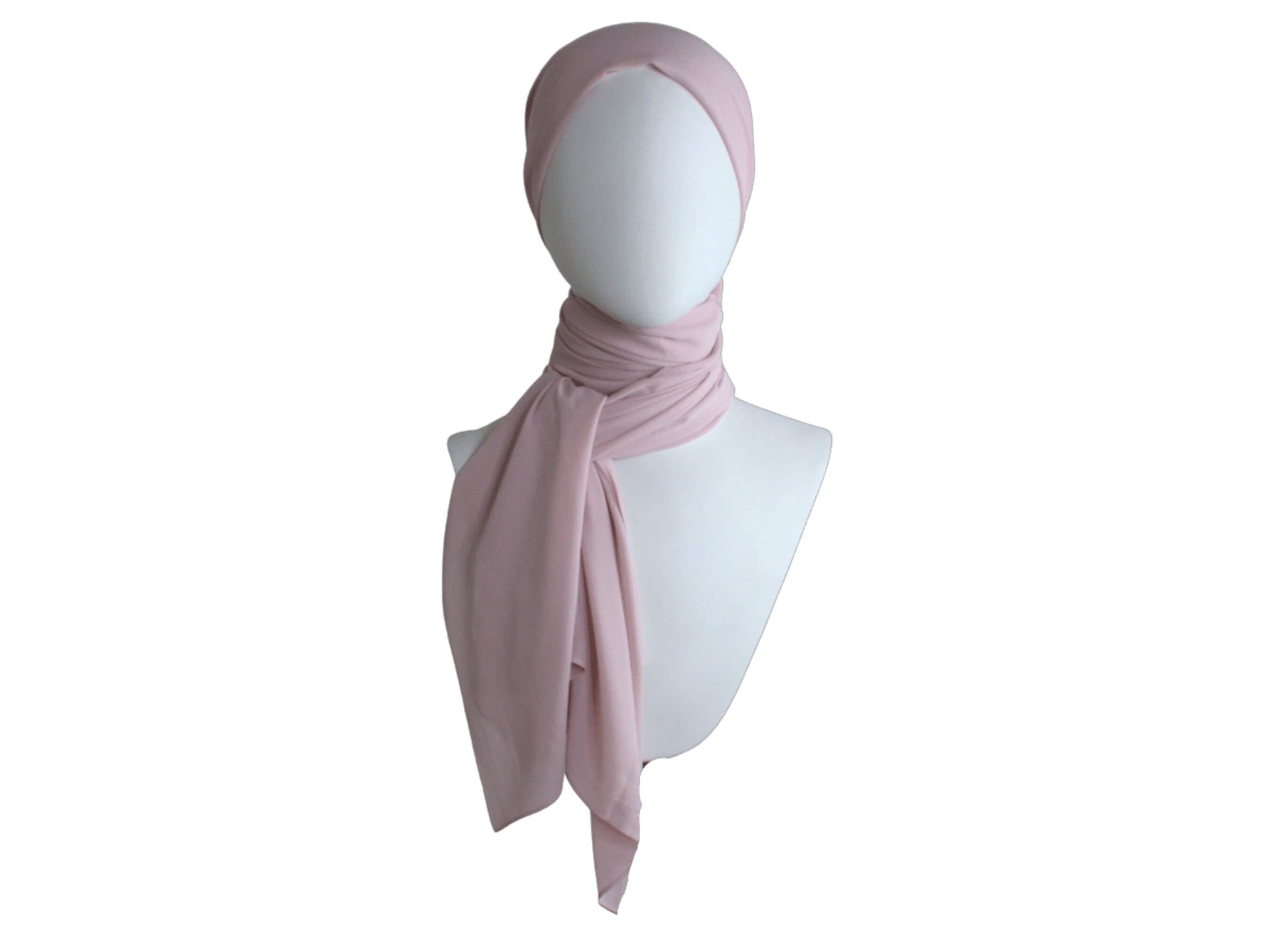 Mauve pink chiffon hijab, maxi hijab scarf