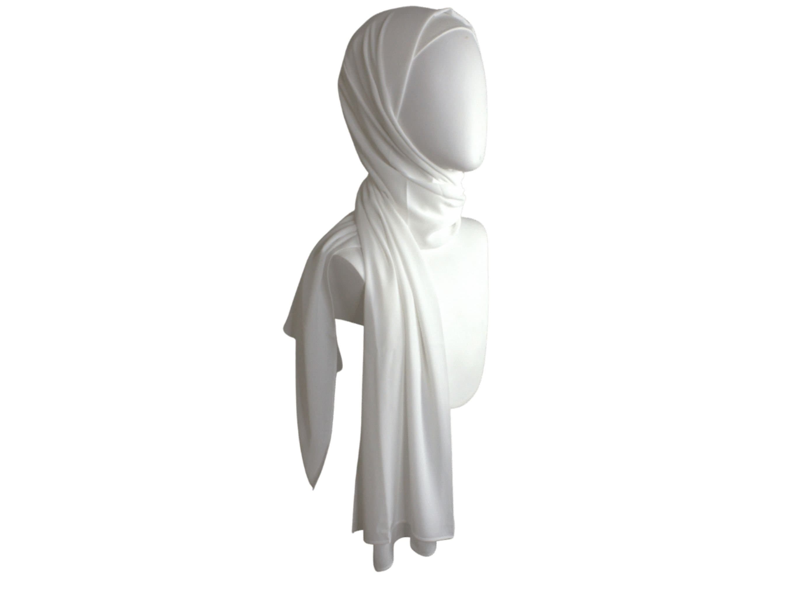 Diamond Chiffon Hijab, 70" x 27", Off-White - image 3
