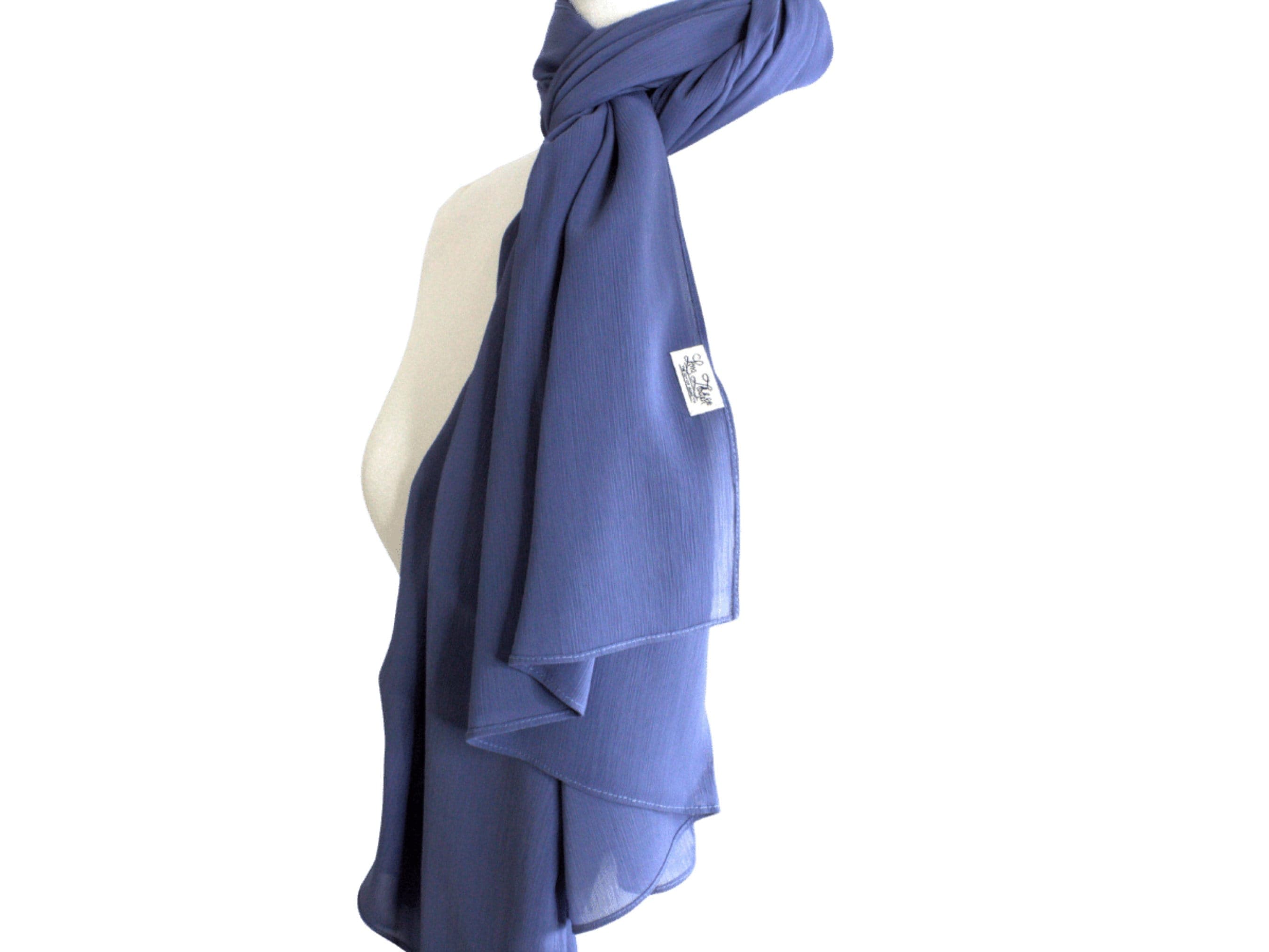 Soft Blue Crinkle Chiffon Hijab – Everyday Headscarf - image 5