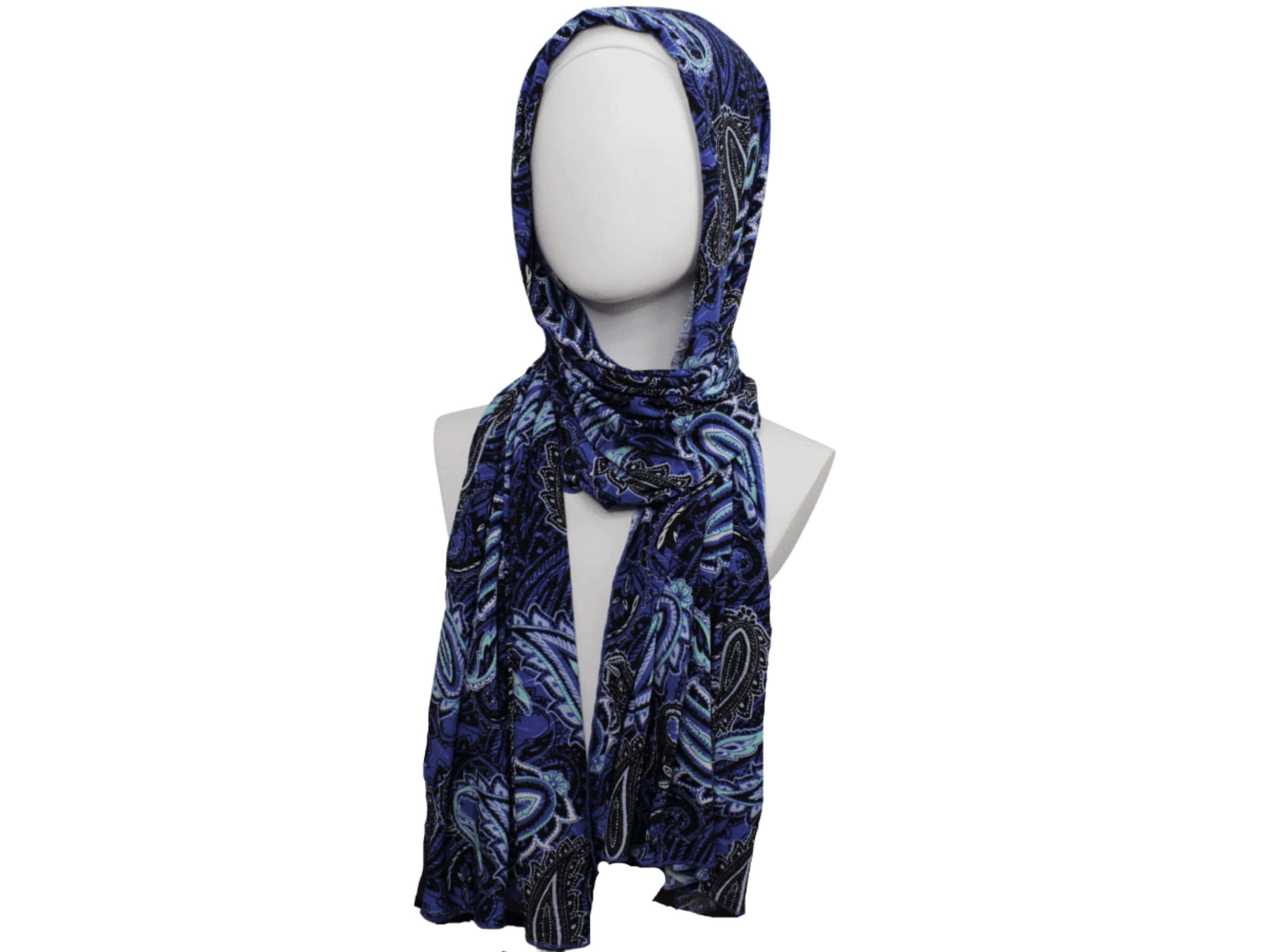 Printed Jersey Hijab, Paisley Zibde Fabric, Buttery Feel